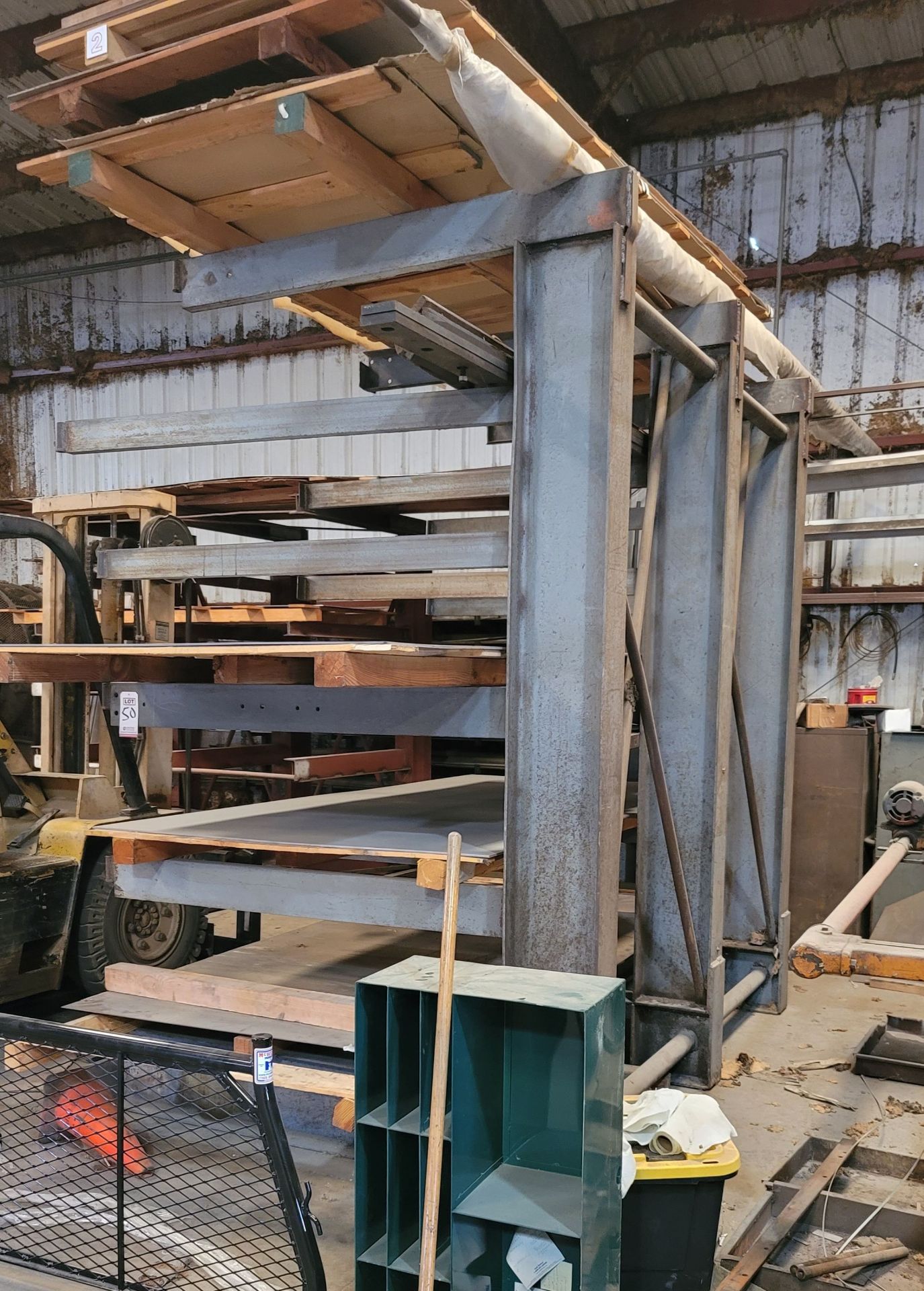 CANTILEVER MATERIAL RACK, WELDED CONSTRUCTION, 103" X 9'-6" HT, 62" ARMS, 75" OVERALL DEPTH, - Image 2 of 2