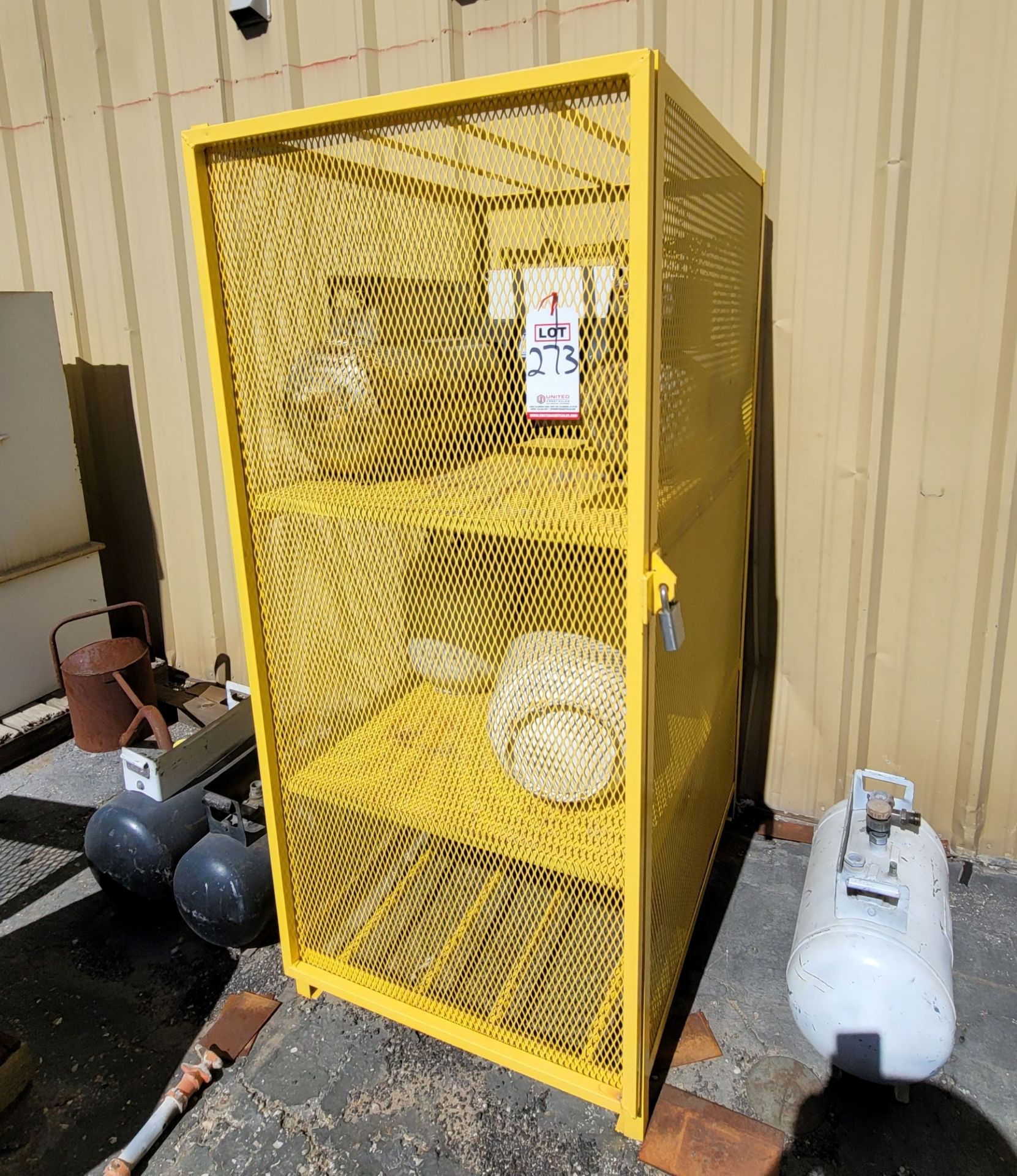 PROPANE TANK STORAGE CAGE, 32" X 40" X 71" HT, NO TANKS INCLUDED