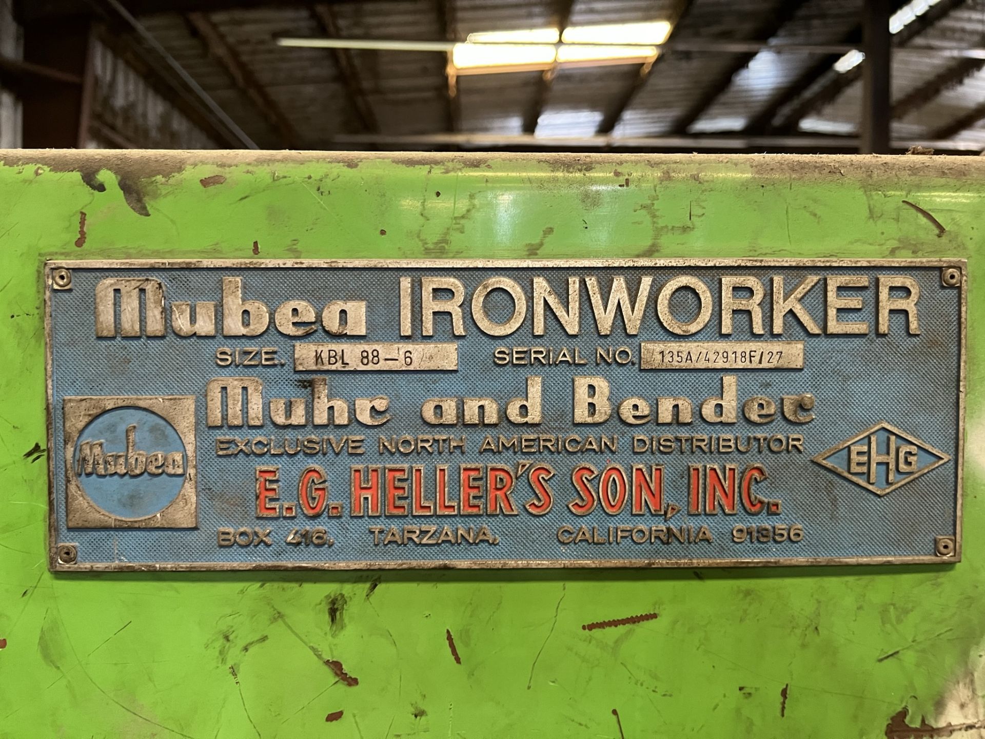 MUBEA IRONWORKER, MODEL KBL 88-6, 88-TON CAPACITY, S/N 135A/42918F/27 - Image 3 of 15