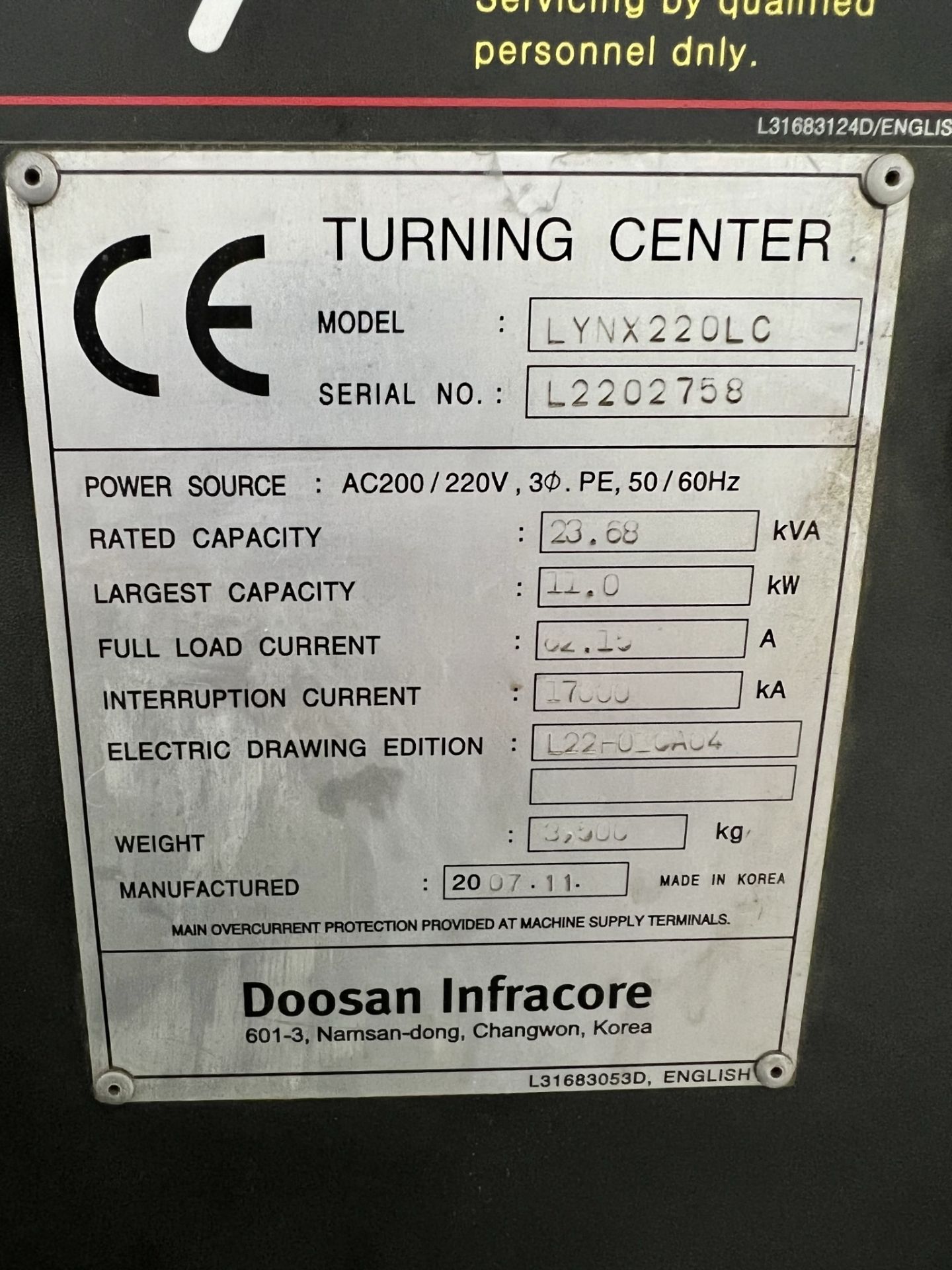 2007 DOOSAN LYNX 220LC TURNING CENTER, FANUC SERIES 0I-TC CNC CONTROL, 12-STATION AUTOMATIC - Image 13 of 14