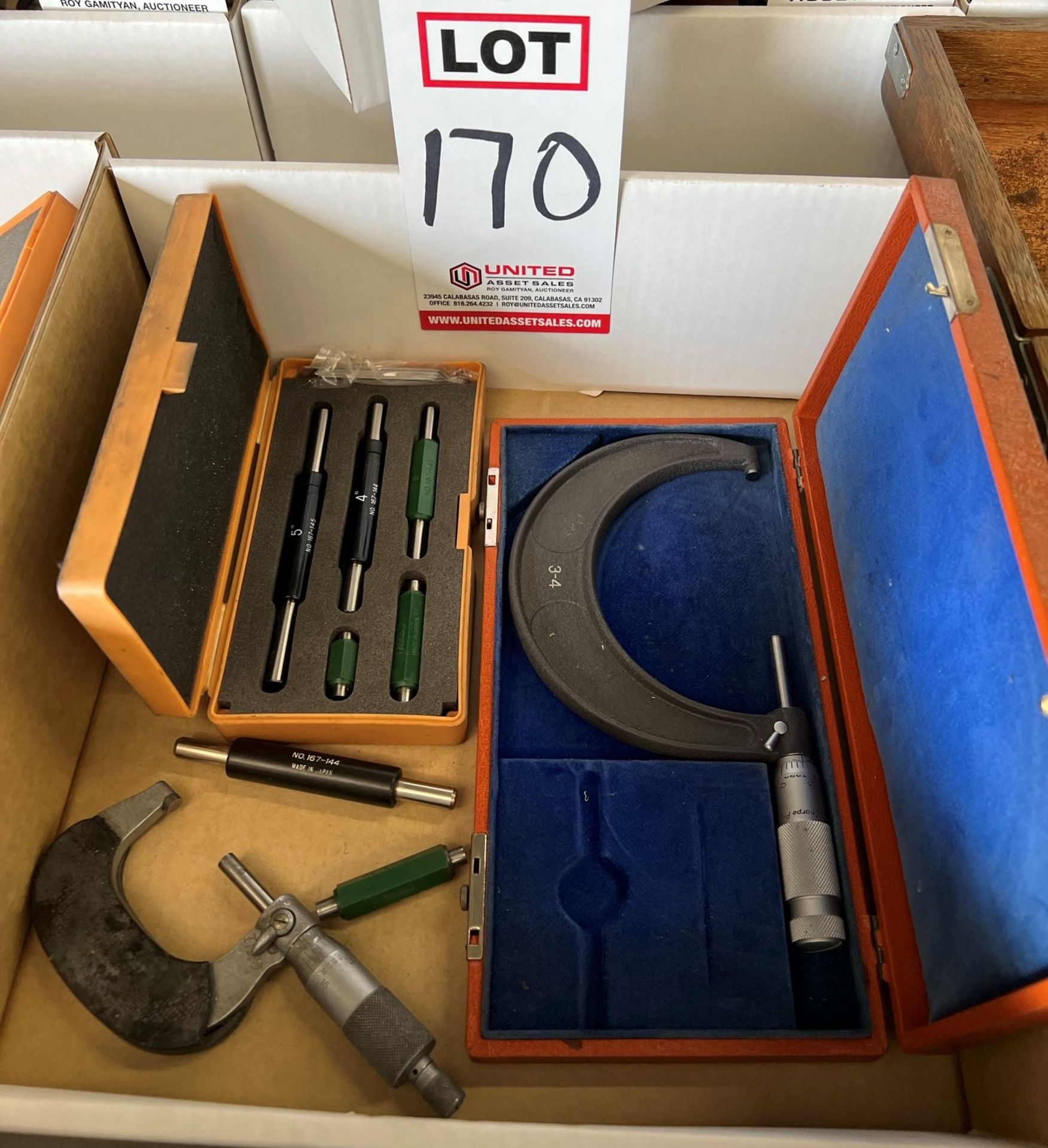 LOT - (2) MICROMETERS AND (1) MITUTOYO STANDARD SET