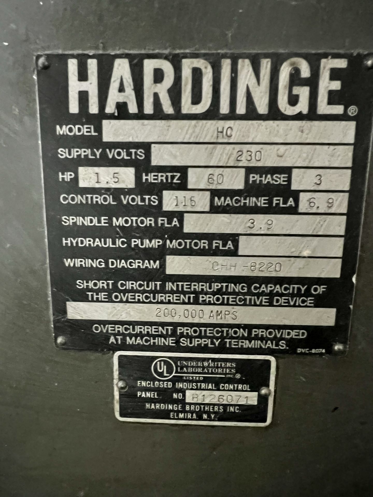 HARDINGE HC PRECISION TOOLROOM CHUCKER LATHE, COLLET CLOSER, 8-STATION TURRET - Image 5 of 5