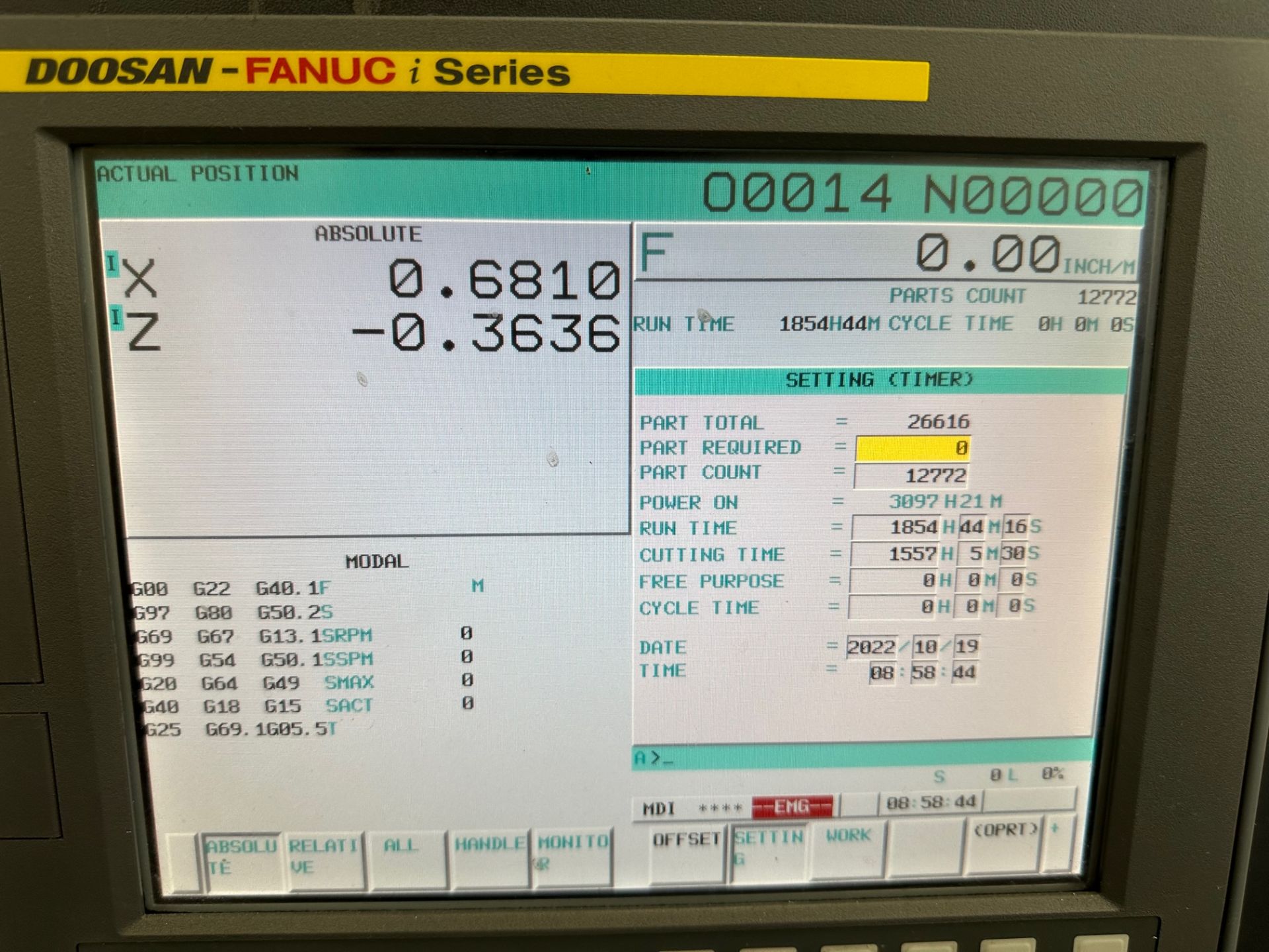 2014 DOOSAN LYNX 220LC TURNING CENTER, DOOSAN-FANUC I SERIES CNC CONTROL, 12-STATION AUTOMATIC