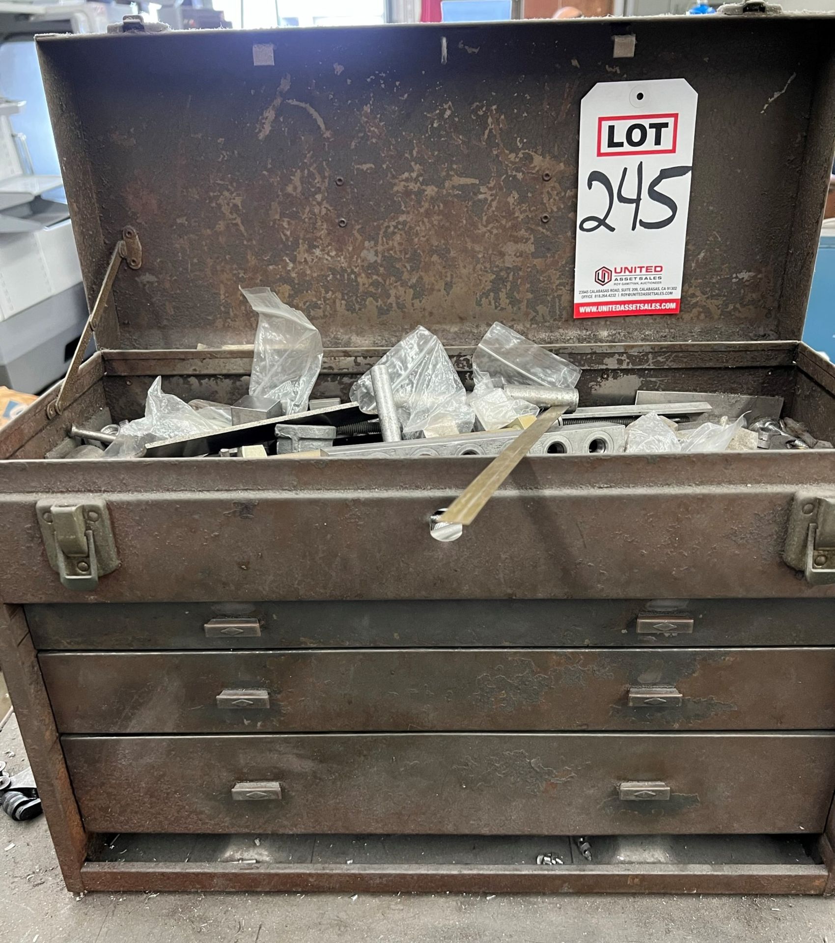 3-DRAWER TOOL BOX, W/ MISC. CONTENTS