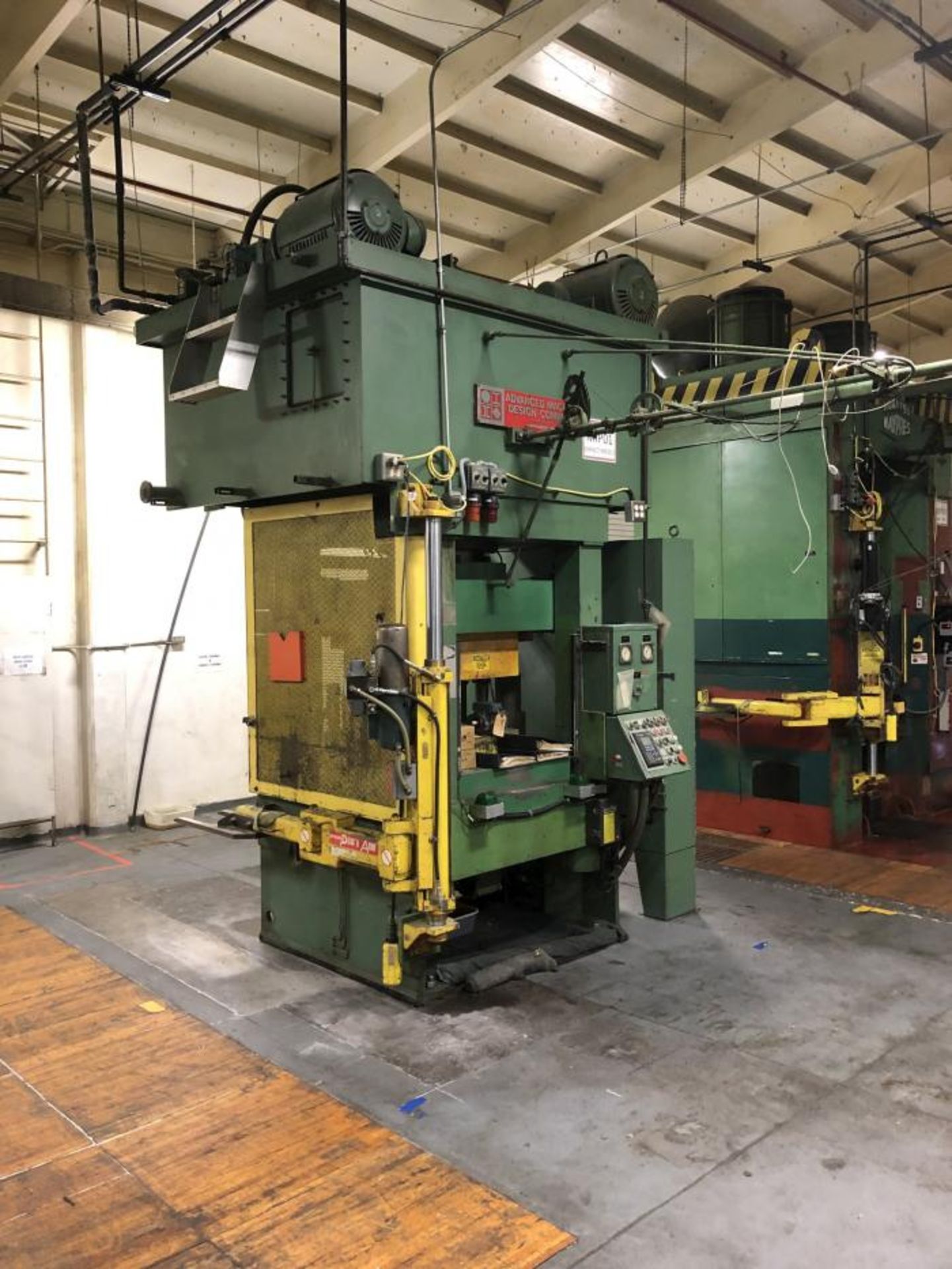 ADVANCED MACHINE DESIGN 570-TON STRAIGHT SIDE PRESS, MODEL 570-2230, S/N 8301