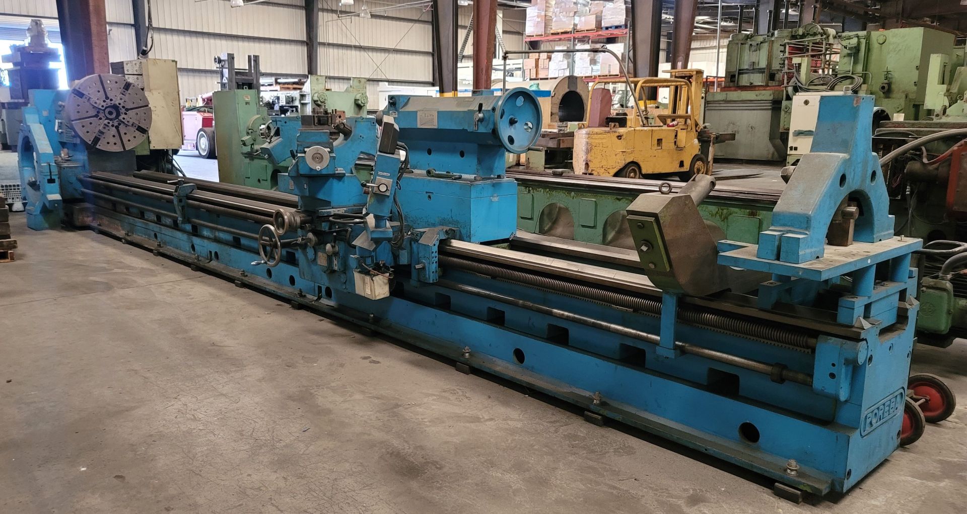 POREBA ENGINE LATHE, MODEL TR155VSX8M, 40" CHUCK, TAILSTOCK, (3) STEADY RESTS - Image 6 of 20