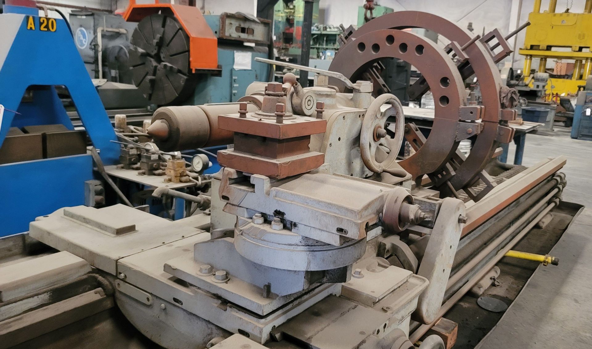 AXELSON A32 ENGINE LATHE, 32" X 168", 30" 4-JAW CHUCK, TAILSTOCK, (2) STEADY RESTS - Image 7 of 9