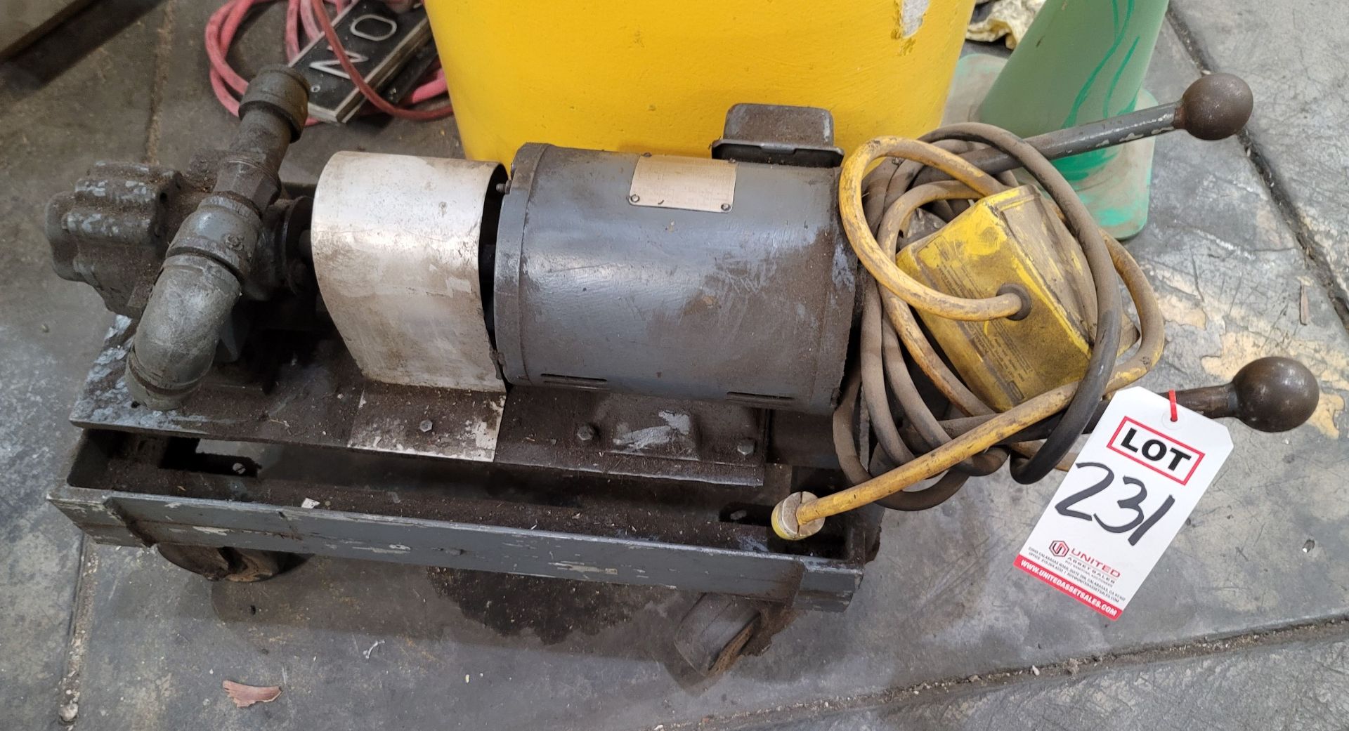 5 HP ROPER PUMP ON CASTERS, DATA TAG UNREADABLE