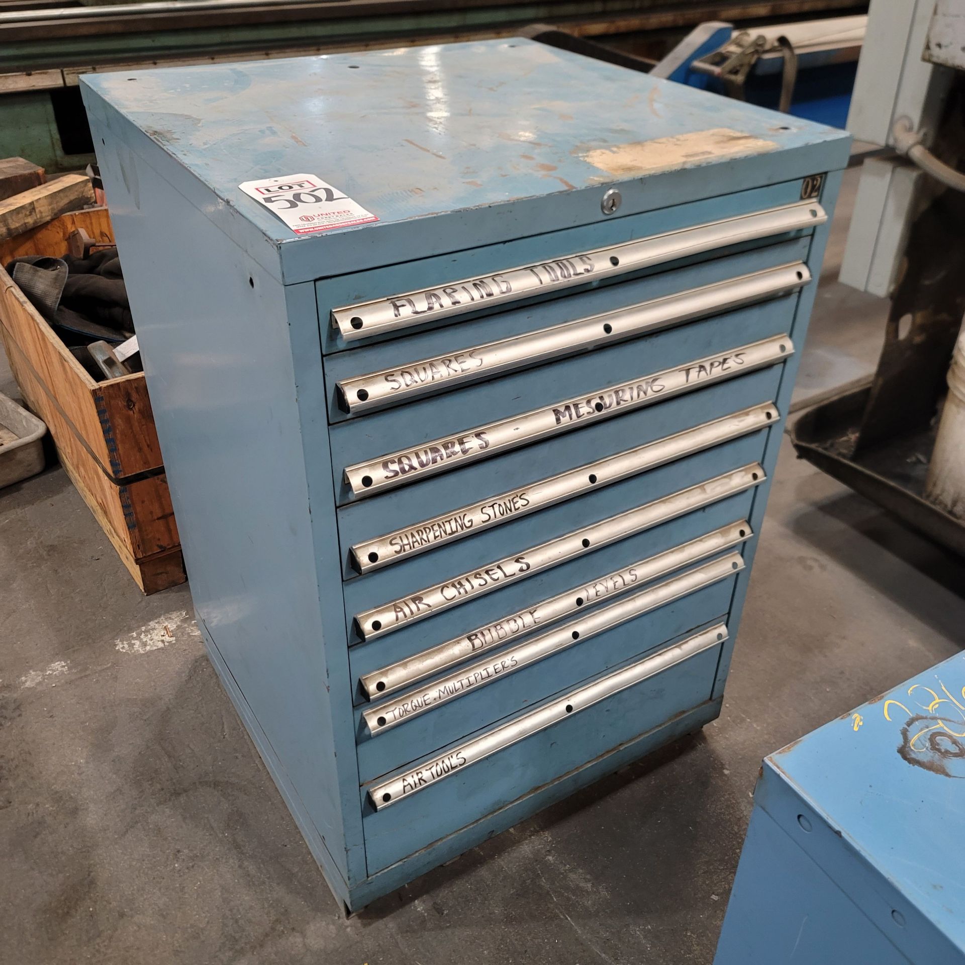 8-DRAWER TOOL/PARTS CABINET, 28" X 28" X 42"HT