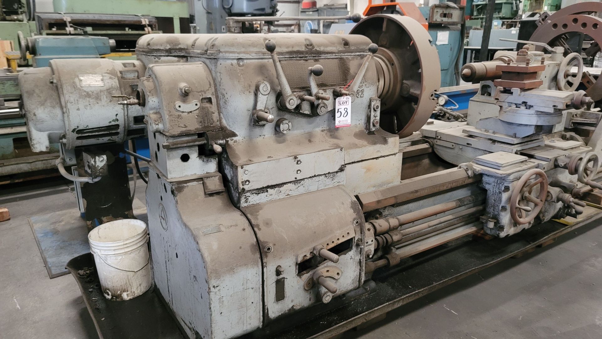 AXELSON A32 ENGINE LATHE, 32" X 168", 30" 4-JAW CHUCK, TAILSTOCK, (2) STEADY RESTS - Image 9 of 9