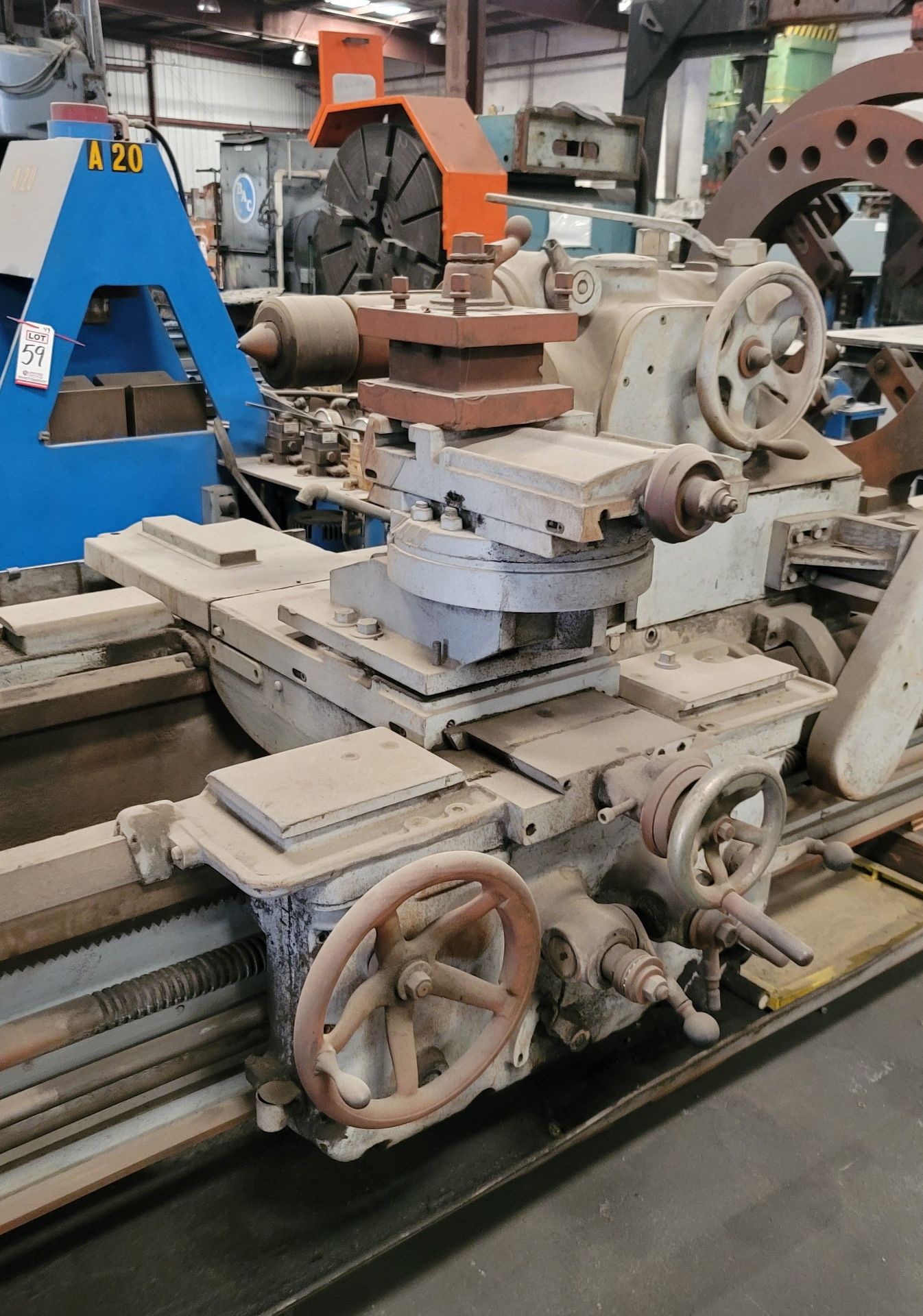 AXELSON A32 ENGINE LATHE, 32" X 168", 30" 4-JAW CHUCK, TAILSTOCK, (2) STEADY RESTS - Image 8 of 9