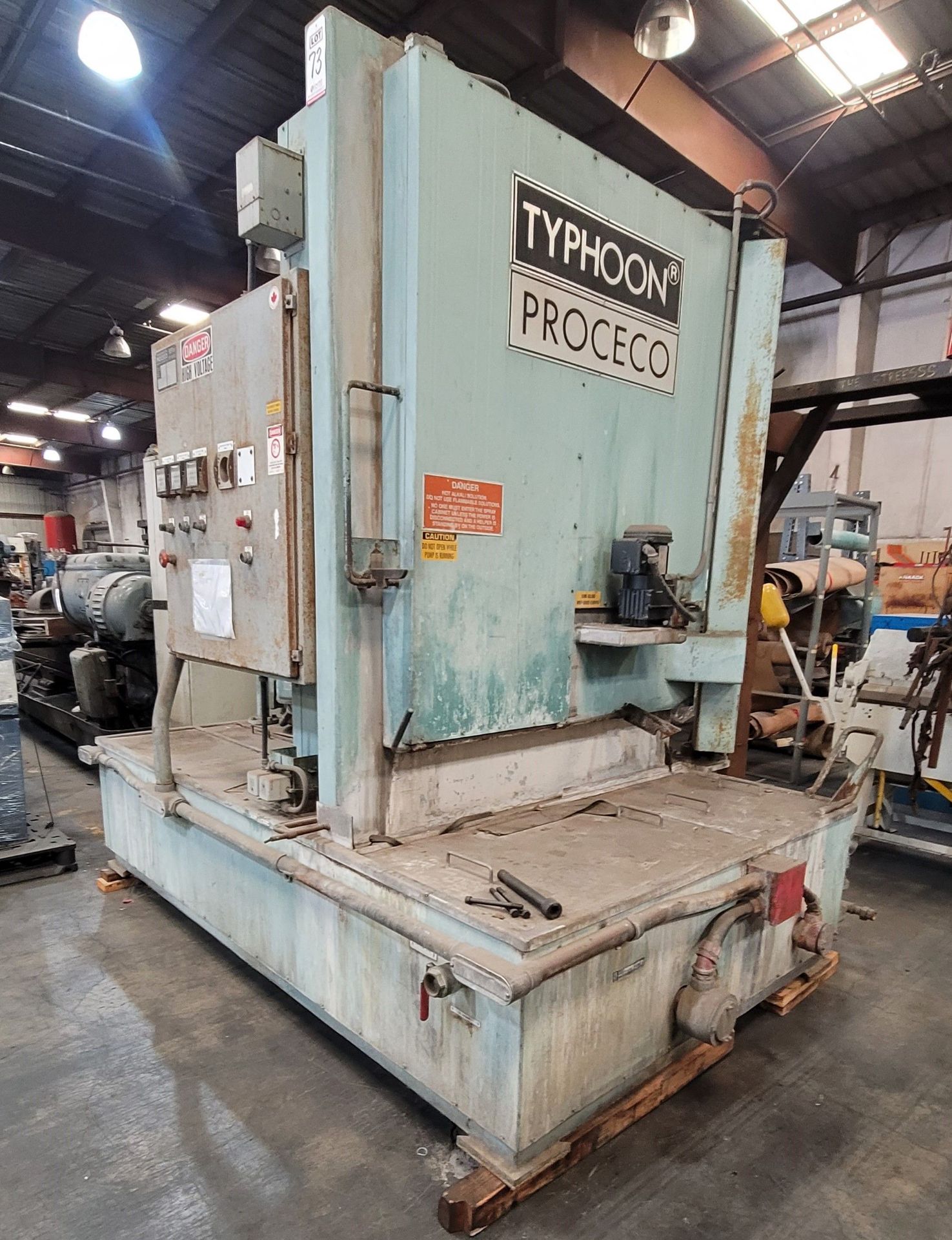 PROCECO INDUSTRIAL PARTS WASHER, MODEL TYPHOON HD, S/N 93-220