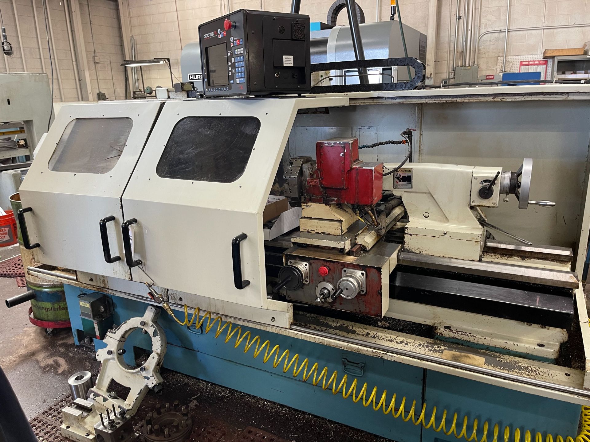 2005 SOUTHWESTERN INDUSTRIES TRAK CNC FLAT BED LATHE, MODEL 2460V, TAILSTOCK, TURRET, 15" 3-JAW