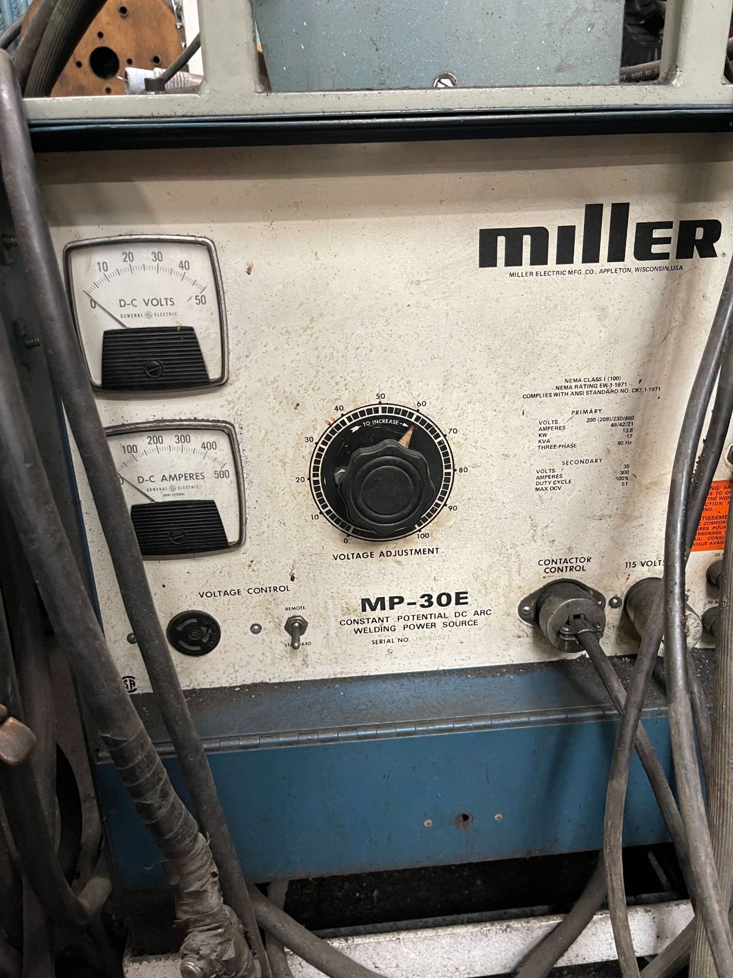 MILLER MP-30E WELDER, W/ MILLERMATIC 10E WIRE FEED - Image 4 of 6