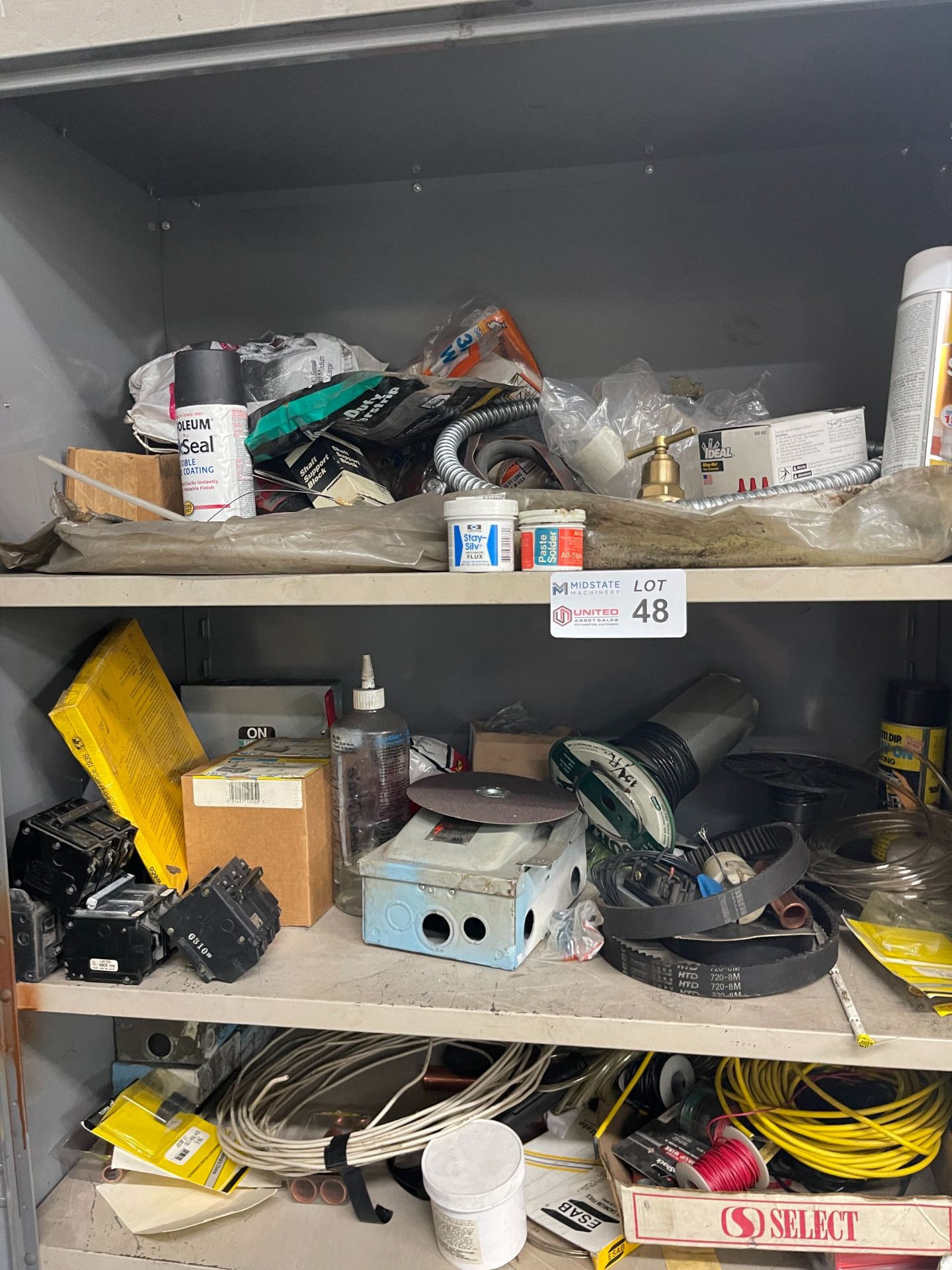 LOT - CONTENTS ONLY INCLUDING WIRE, ELECTRICAL SUPPLIES, NO CABINET