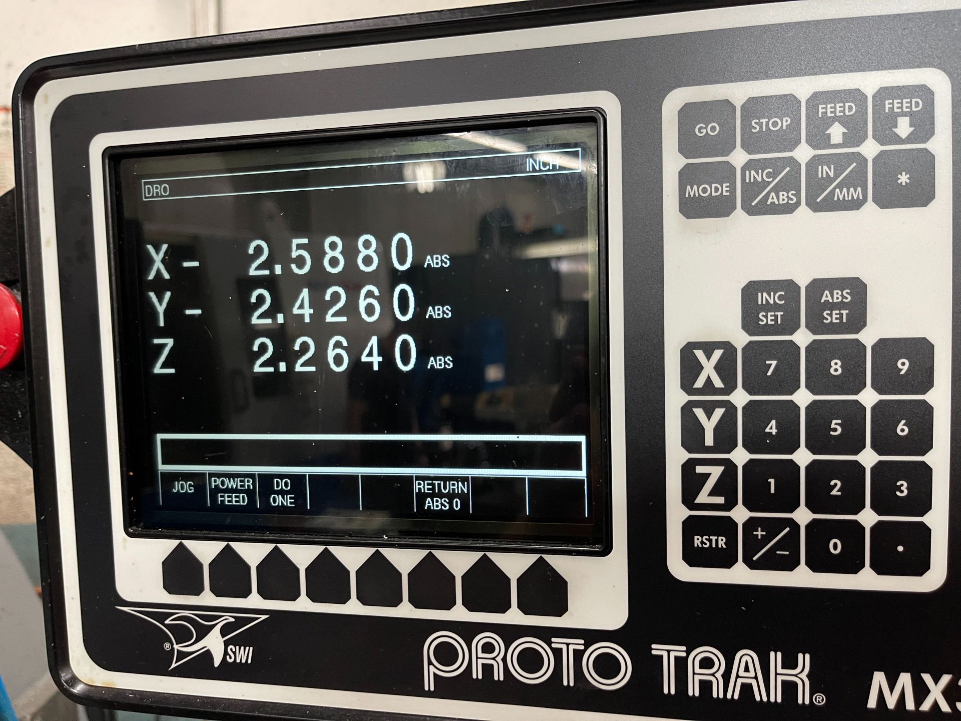 SHARP CNC 3-AXIS VERTICAL MILL, PROTO TRAK MX3 CONTROL, 10" X 50" TABLE, KURT POWER LOCK DRAW BAR, - Image 3 of 11