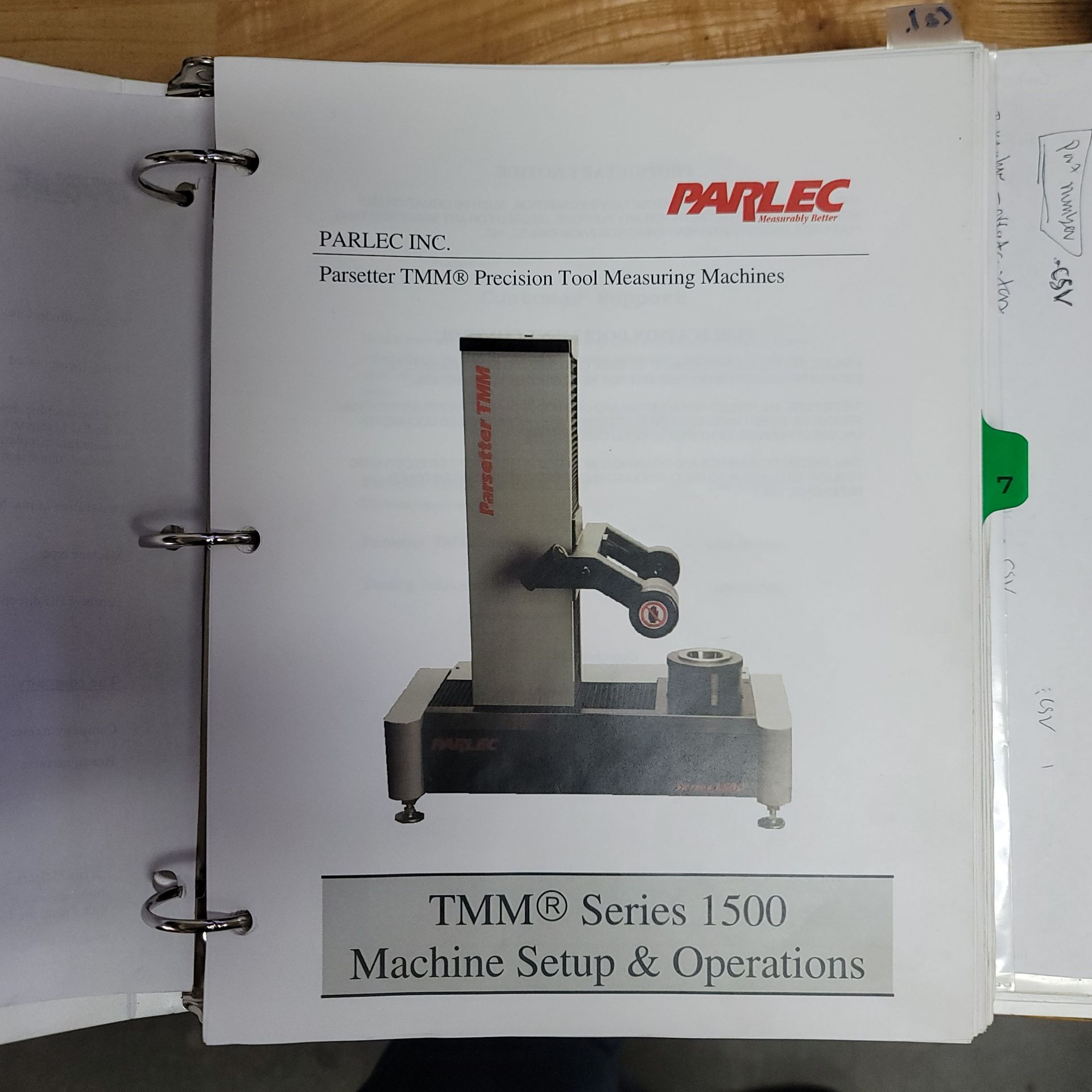 LOT - PARLEC PARSETTER TMM PRECISION TOOL MEASURING MACHINE, SERIES 1500, MODEL P1500A-0100, S/N - Image 15 of 15