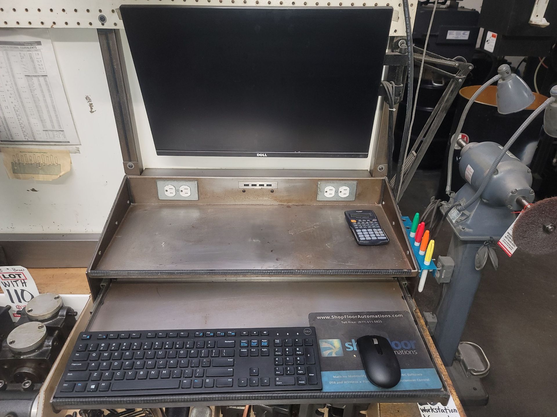 BUTCHER BLOCK WORK STATION W/ PEGBOARD BACK WALL, 5' X 25" X 1-1/2" THICK TOP MOUNTED ON A 9- - Image 3 of 5