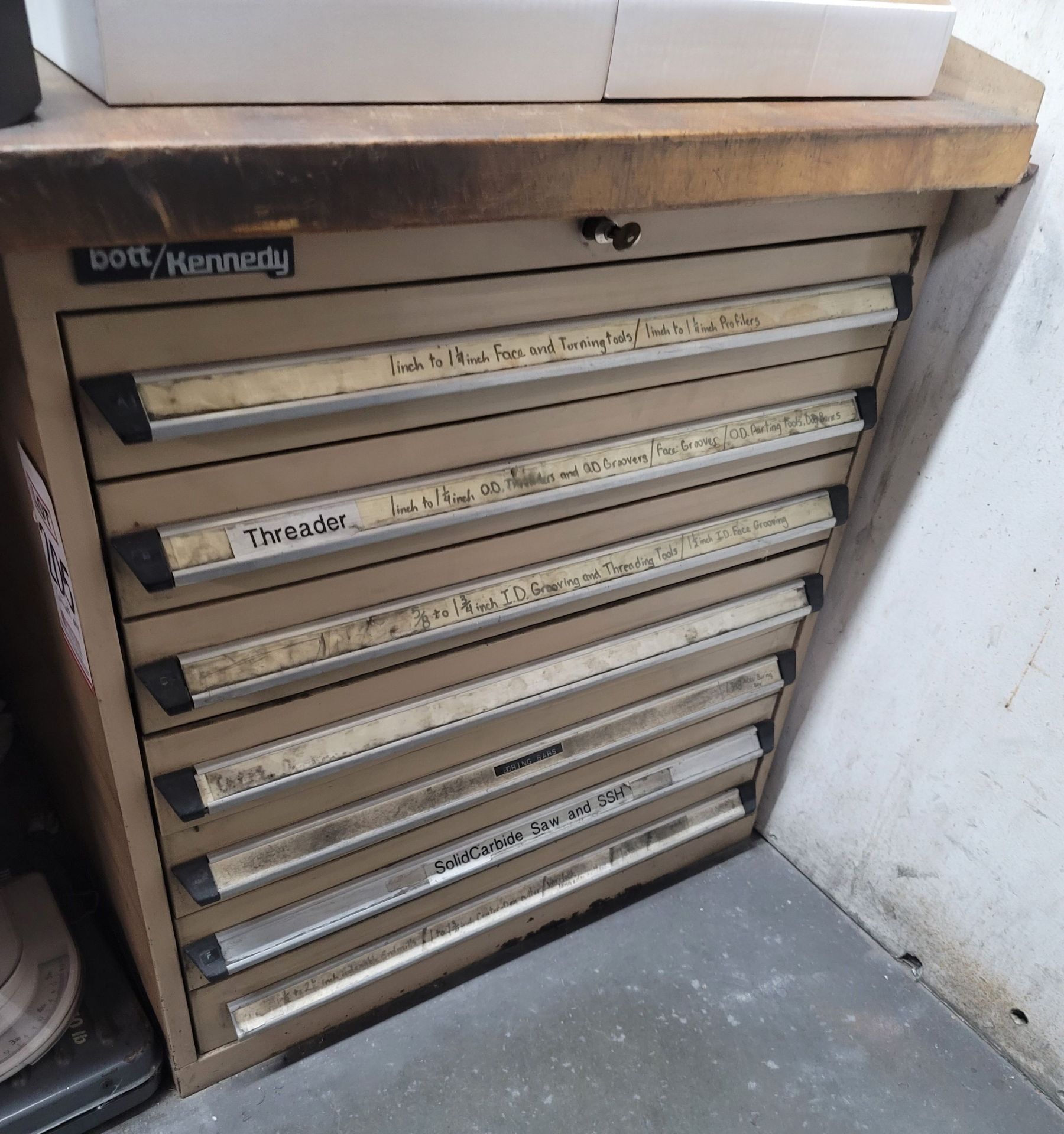 BOTT/KENNEDY 7-DRAWER TOOL CABINET, 29-1/2" X 29-1/2" X 31-1/2" HT, CONTENTS NOT INCLUDED, (