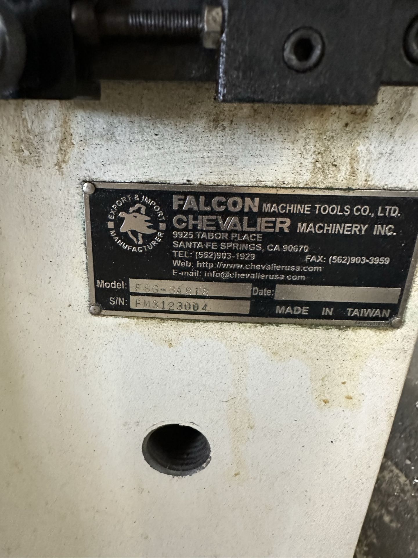 FALCON/CHEVALIER SURFACE GRINDER, MODEL FSG-3A818, 8" X 18", S/N FM3123004, COMES W/ VACUUM - Image 7 of 7