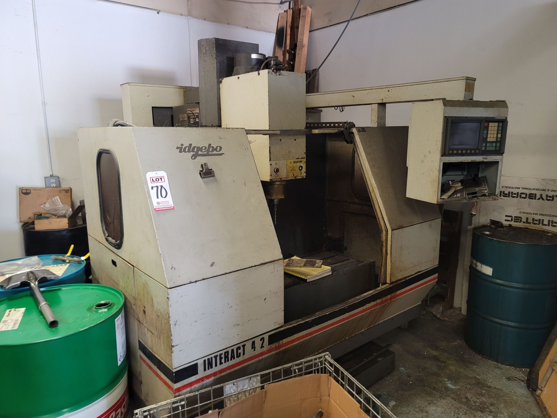 1990 BRIDGEPORT VERTICAL MILL, MODEL INT-412, SERIES I, 2 HP, S/N 75997