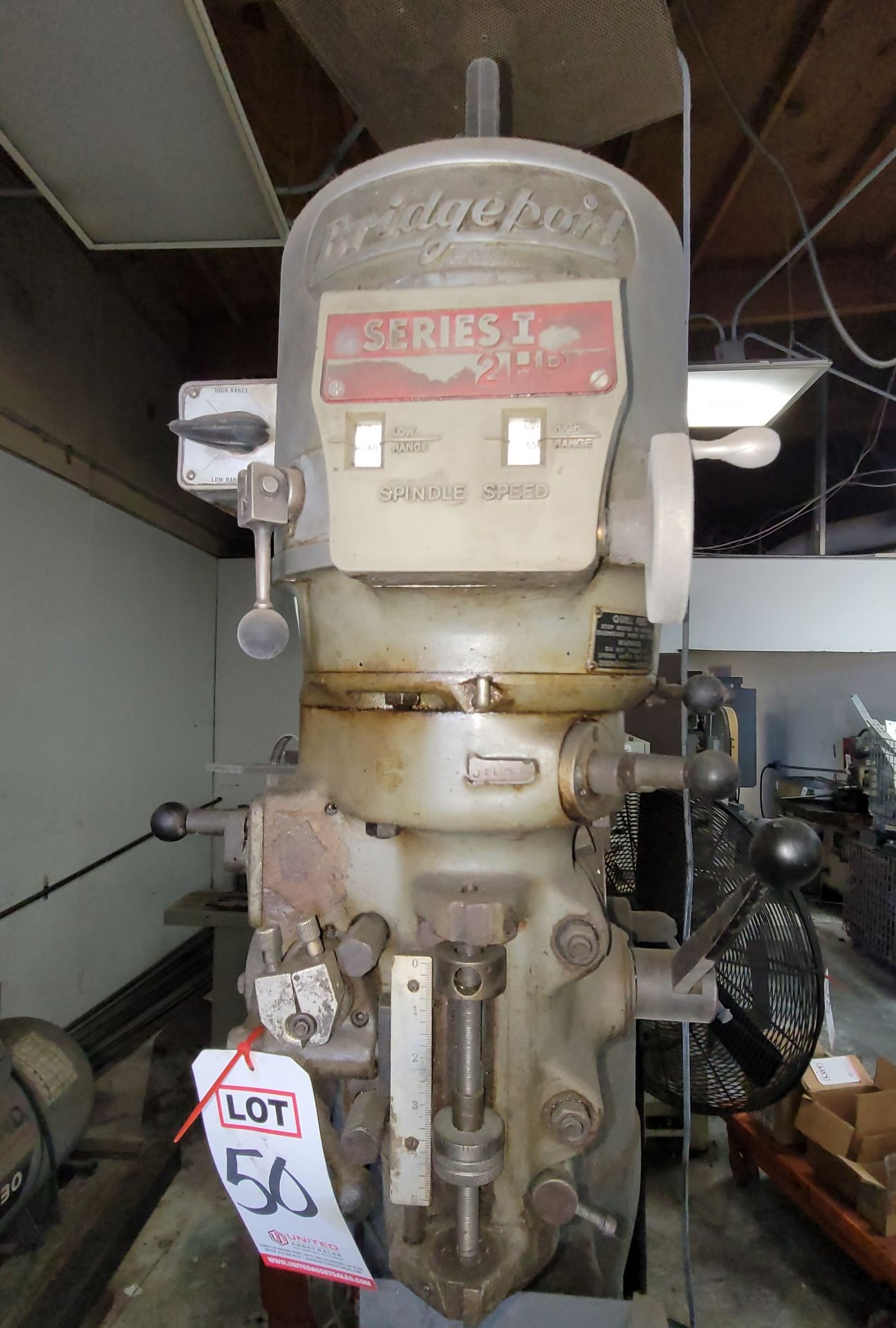 BRIDGEPORT SERIES I VERTICAL MILL, 2 HP, S/N 204662, J-HEAD S/N J216863 - Image 3 of 3