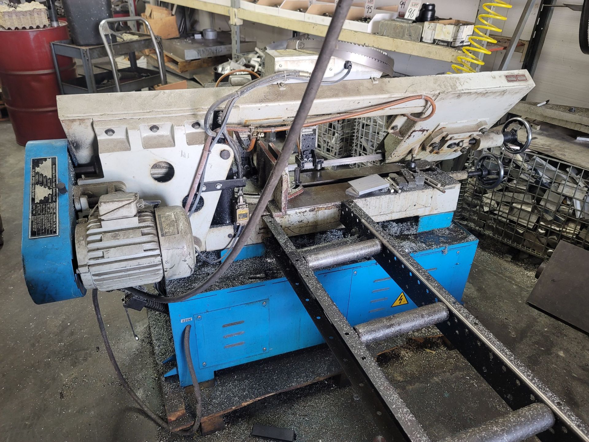 ACRA HORIZONTAL BAND SAW, MODEL AHBS-250A, S/N 0609278, W/ 10' OF 10" ROLLER CONVEYOR, W/ EXTRA - Image 2 of 3