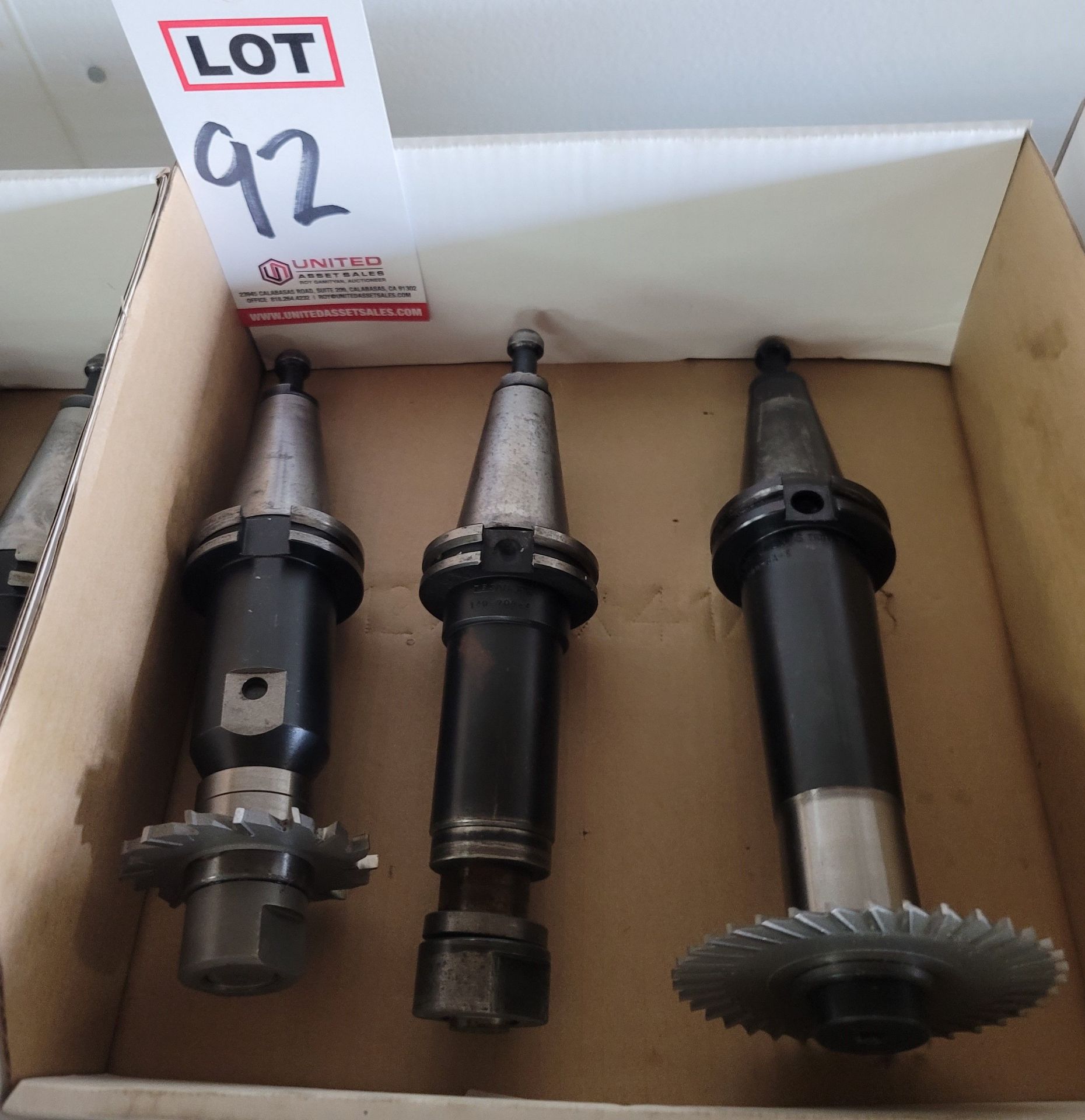 LOT - (3) CAT 40 CNC TOOL HOLDERS, W/ TOOLS