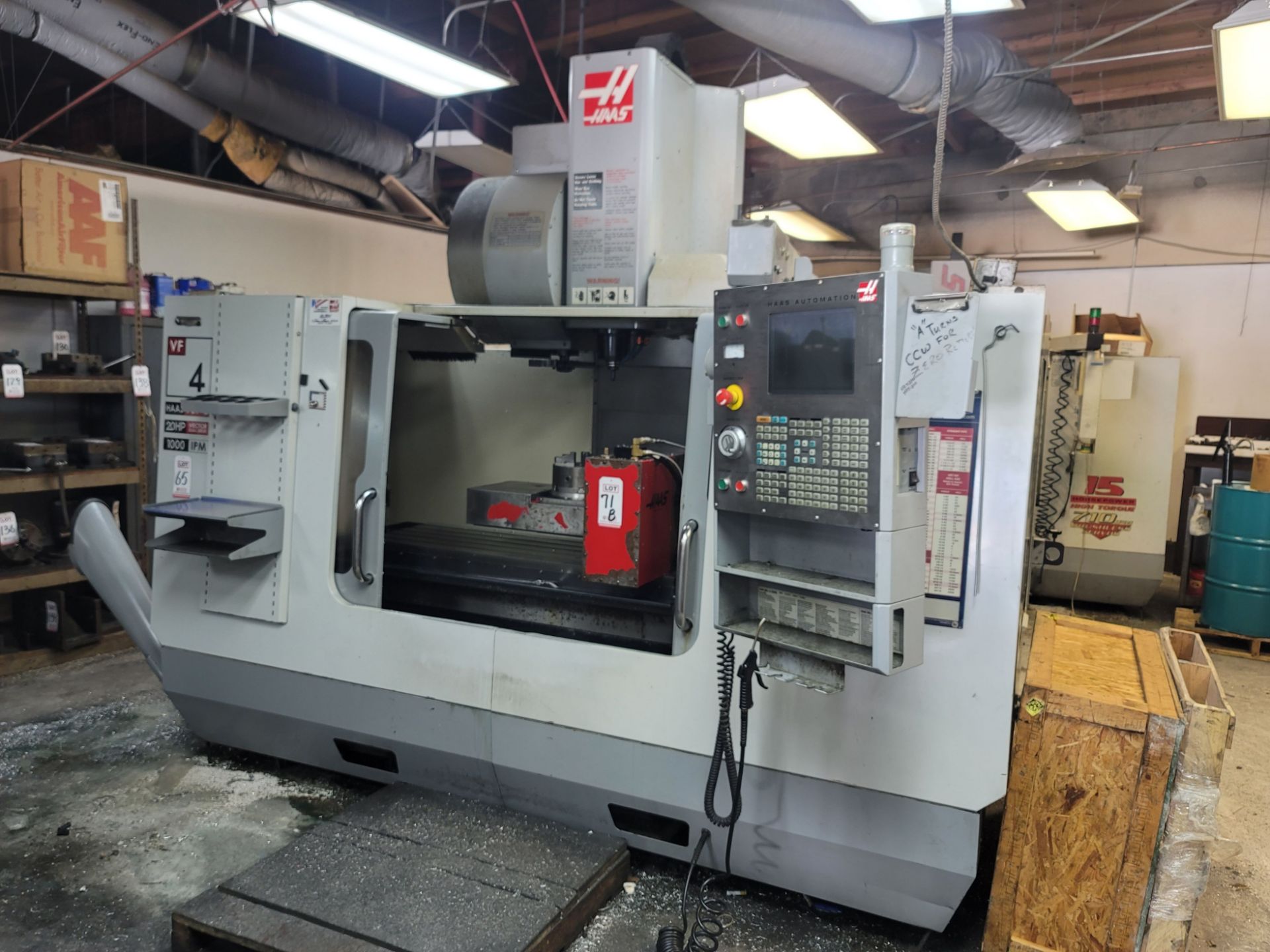 2006 HAAS VF-4D VERTICAL MACHINING CENTER, XYZ TRAVELS: 50" X 20" X 25", 52" X 18" TABLE, 24 ATC, - Image 2 of 8