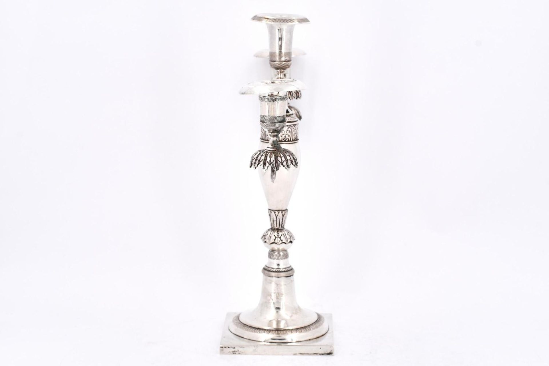 Three-armed silver candelabra Biedermeier - Image 9 of 13