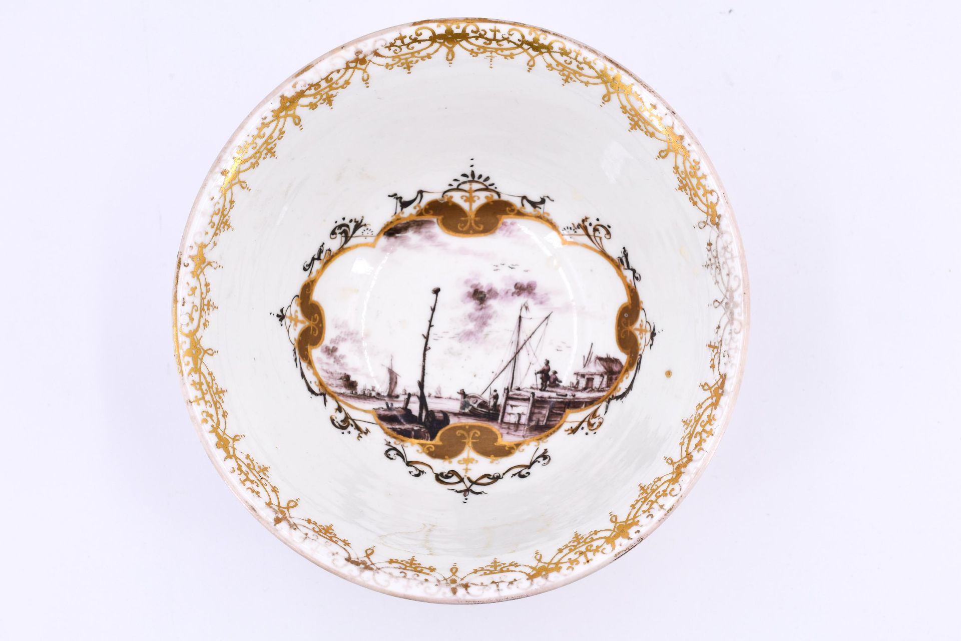 Porcelain bowl with harbour scenery - Image 10 of 15