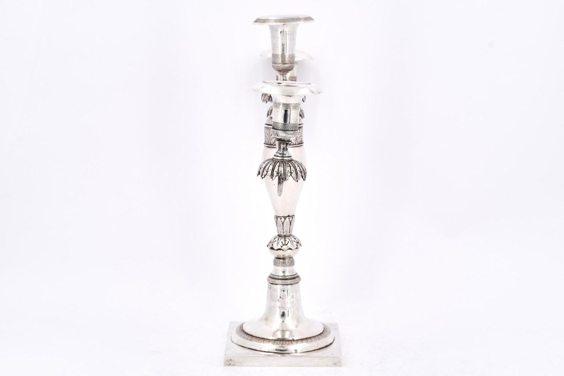 Three-armed silver candelabra Biedermeier - Image 5 of 13