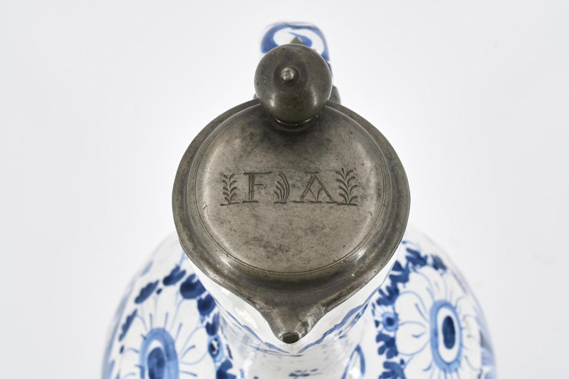 Narrow-Necked ceramic Jug with flower boquets and singing bird - Image 5 of 15