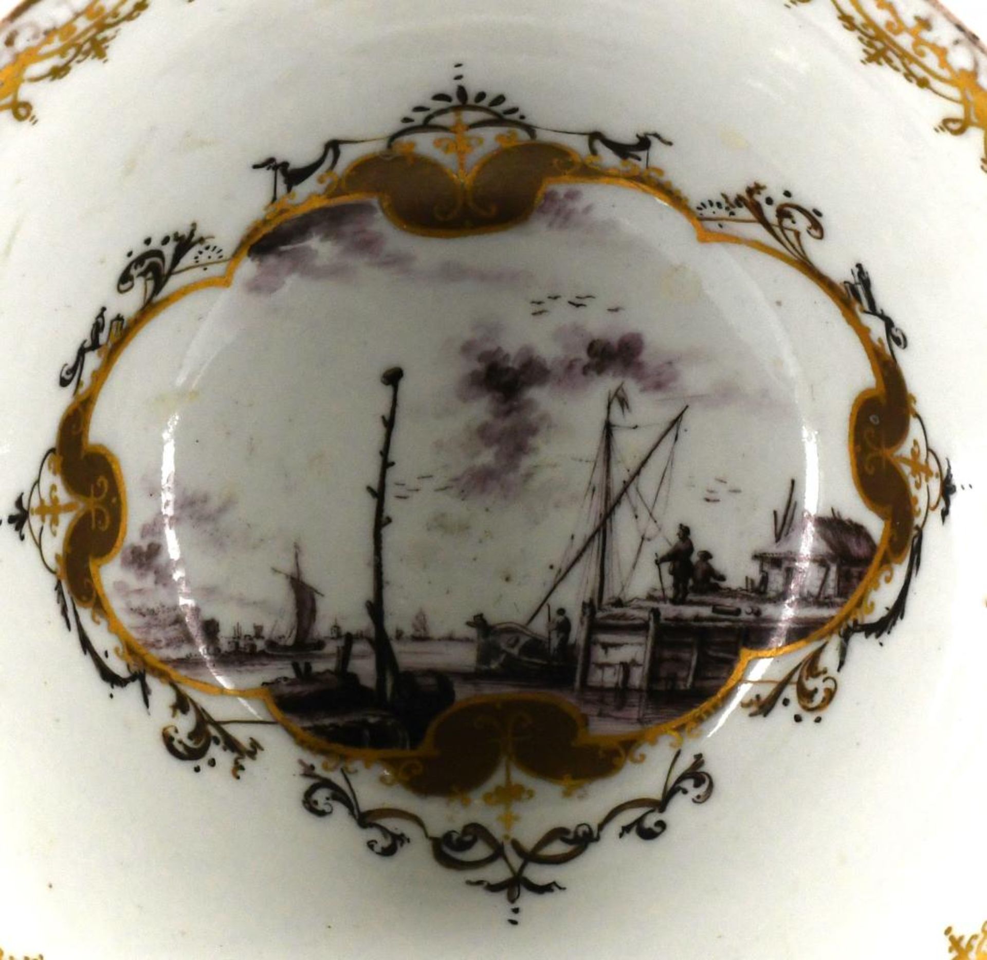 Porcelain bowl with harbour scenery - Image 14 of 15