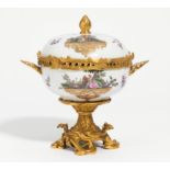 Large Lidded Bowl with Watteau Scenes