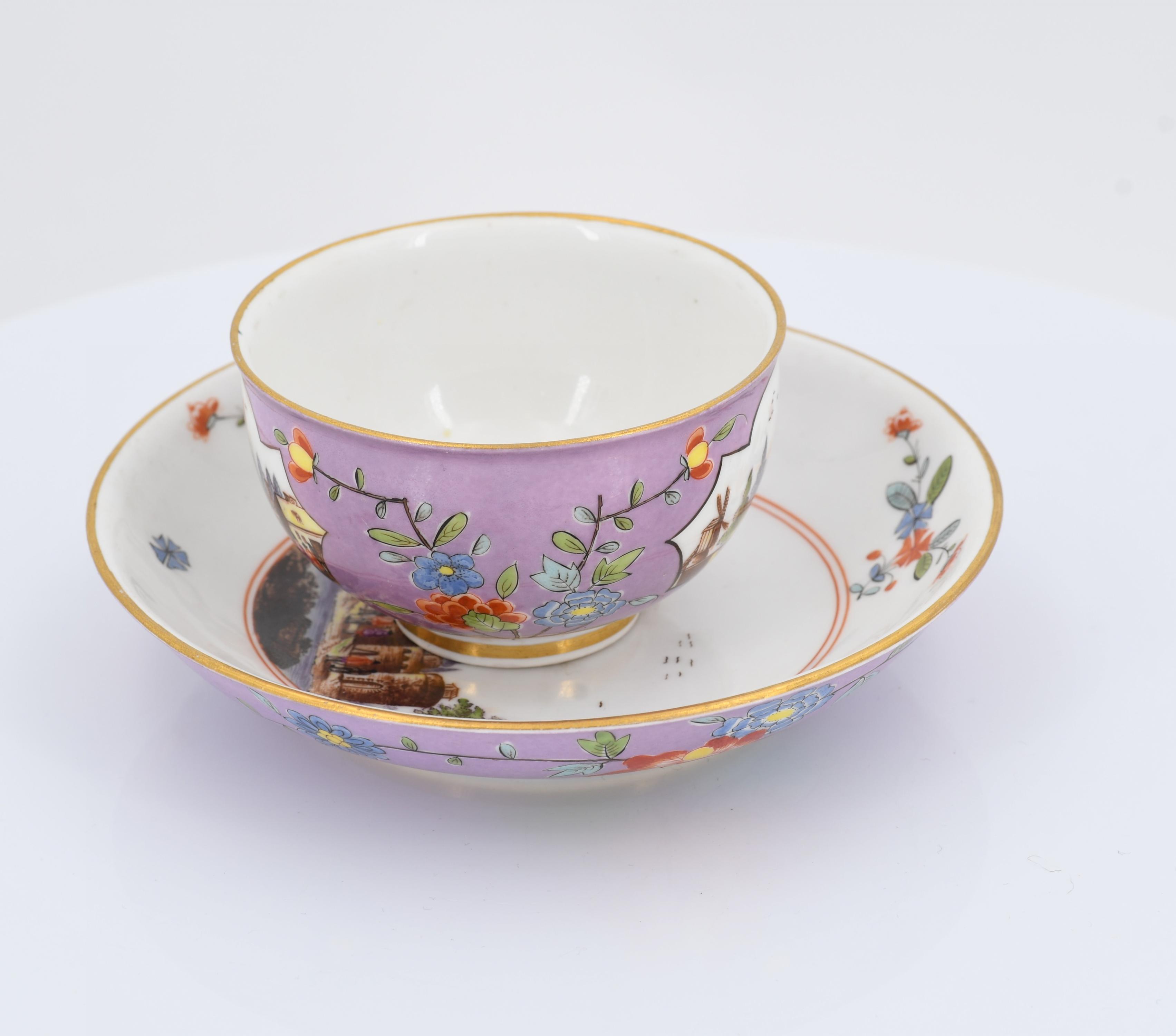 Tea bowl and saucer with merchant navy scenes - Image 3 of 7