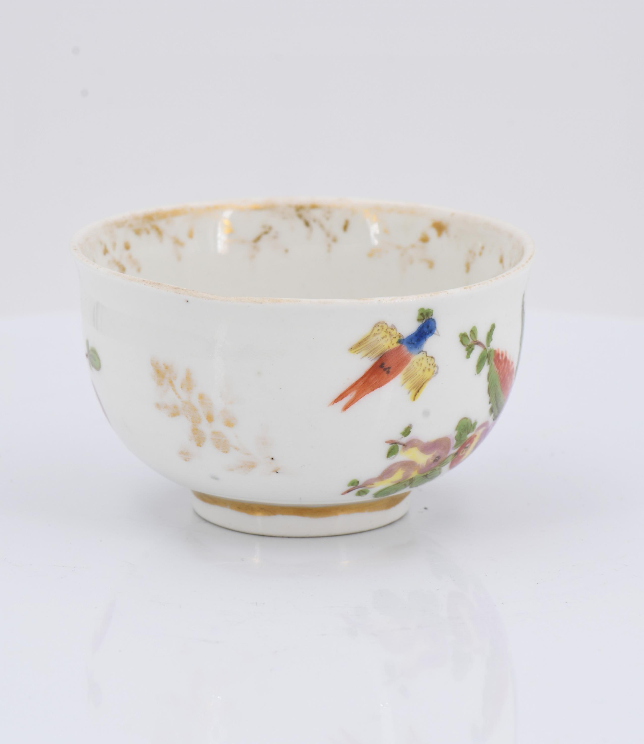 Four tea bowls with fruits and birds - Image 5 of 19