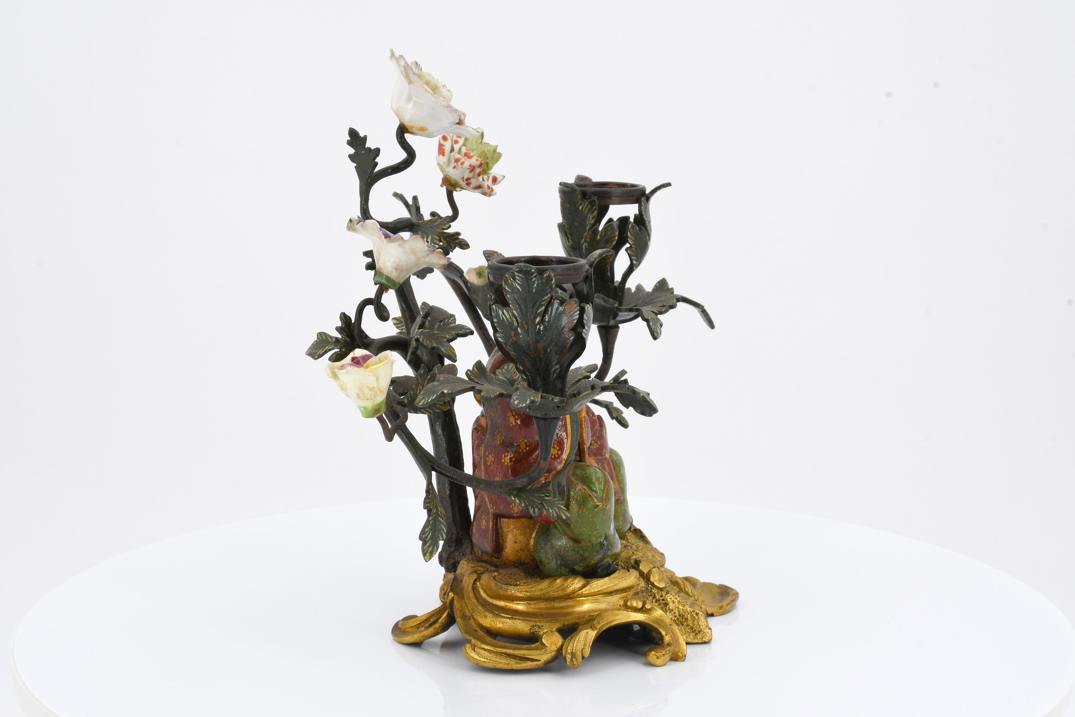 Pair of candelabra with Chinese figurines - Image 5 of 11