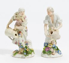 Porcelain figurines of male and female gardener