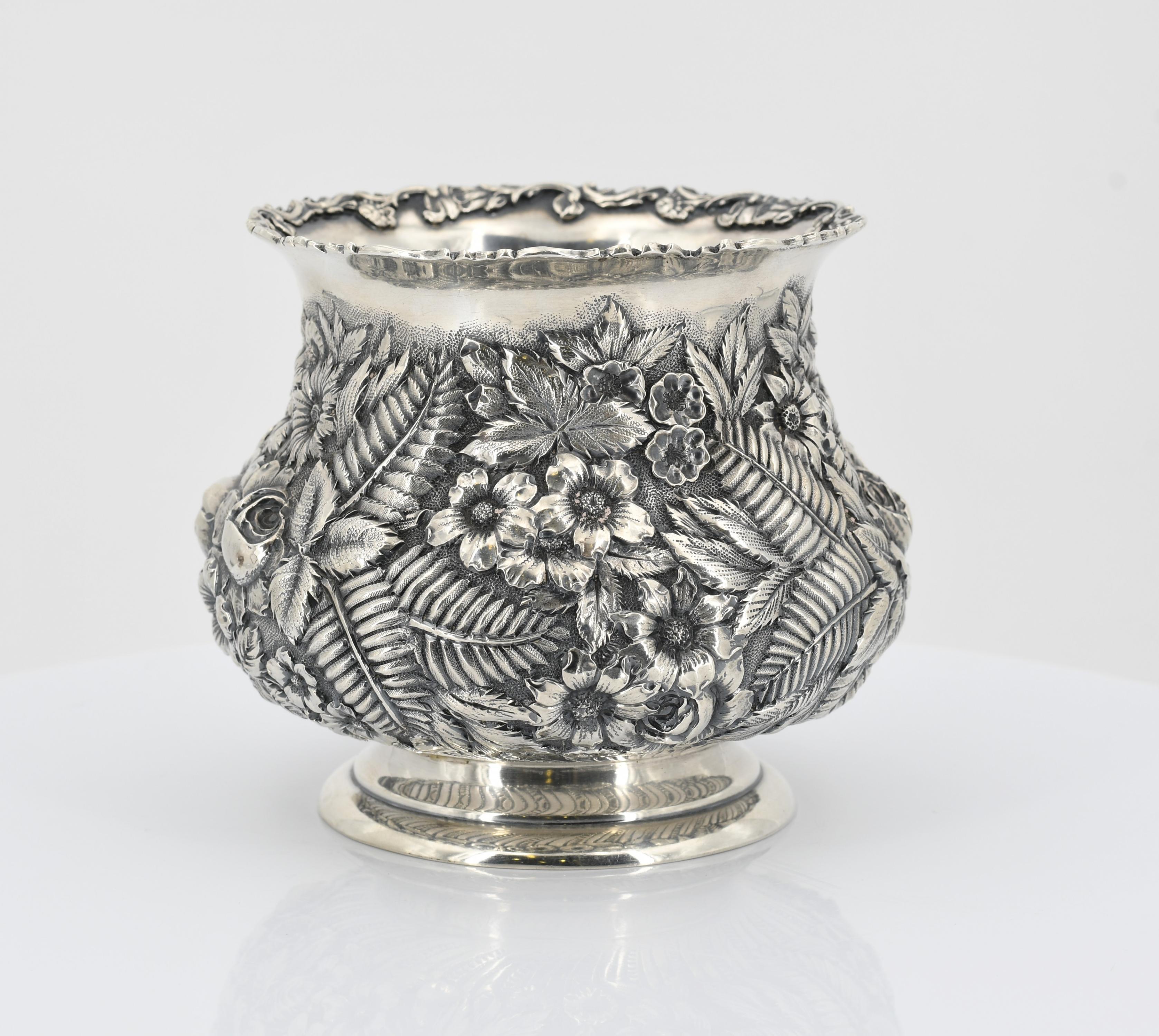 Four-piece coffee service decorated with dense floral relief - Image 10 of 25