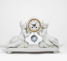 Porcelain pendulum clock with putti
