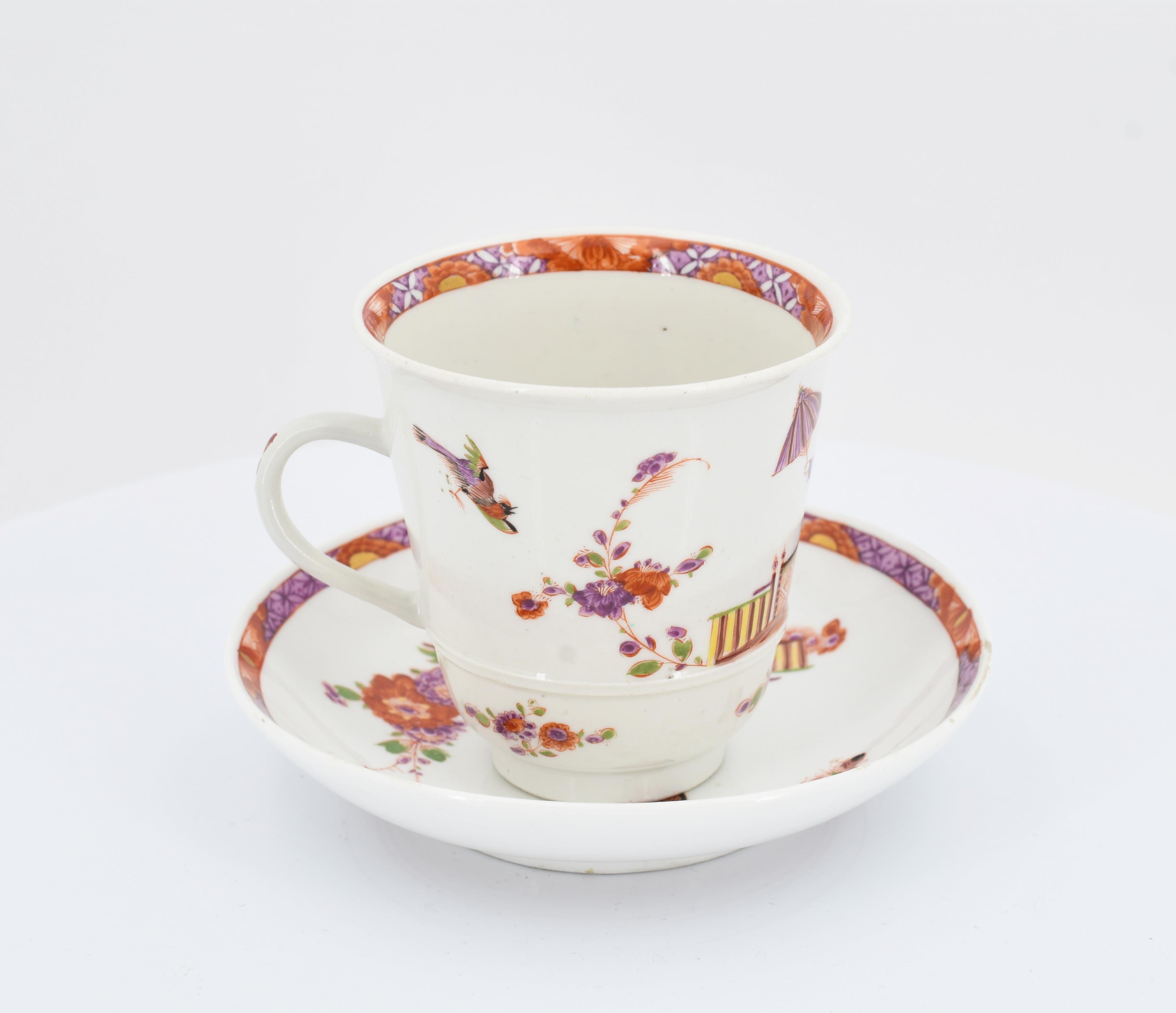 Cup and saucer with "Chinese with fan" - Image 4 of 7