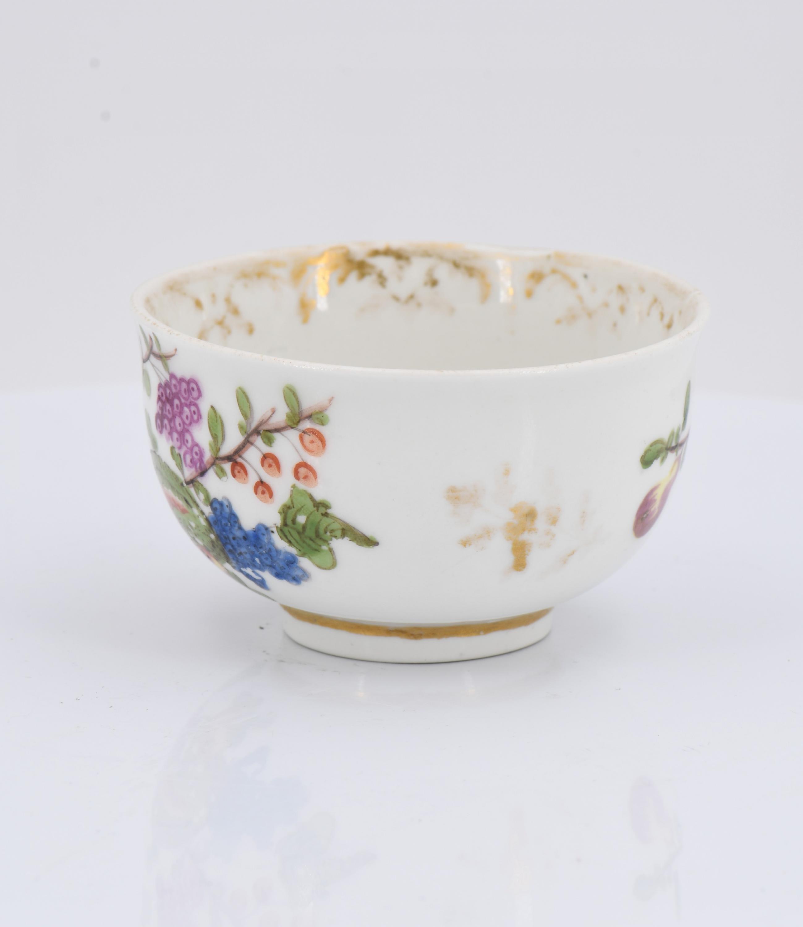 Four tea bowls with fruits and birds - Image 3 of 19