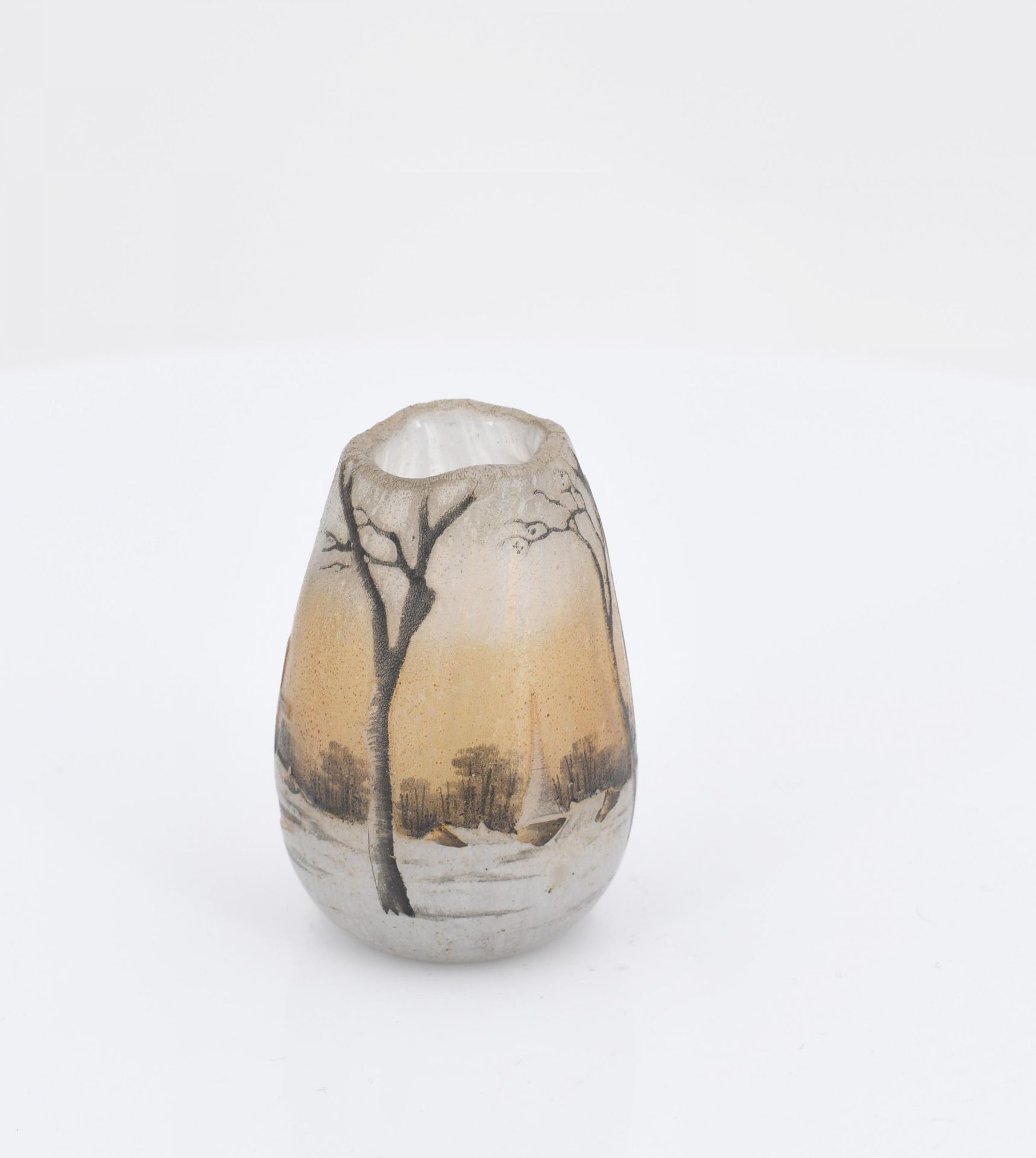 Miniature vase with winter landscape - Image 3 of 6