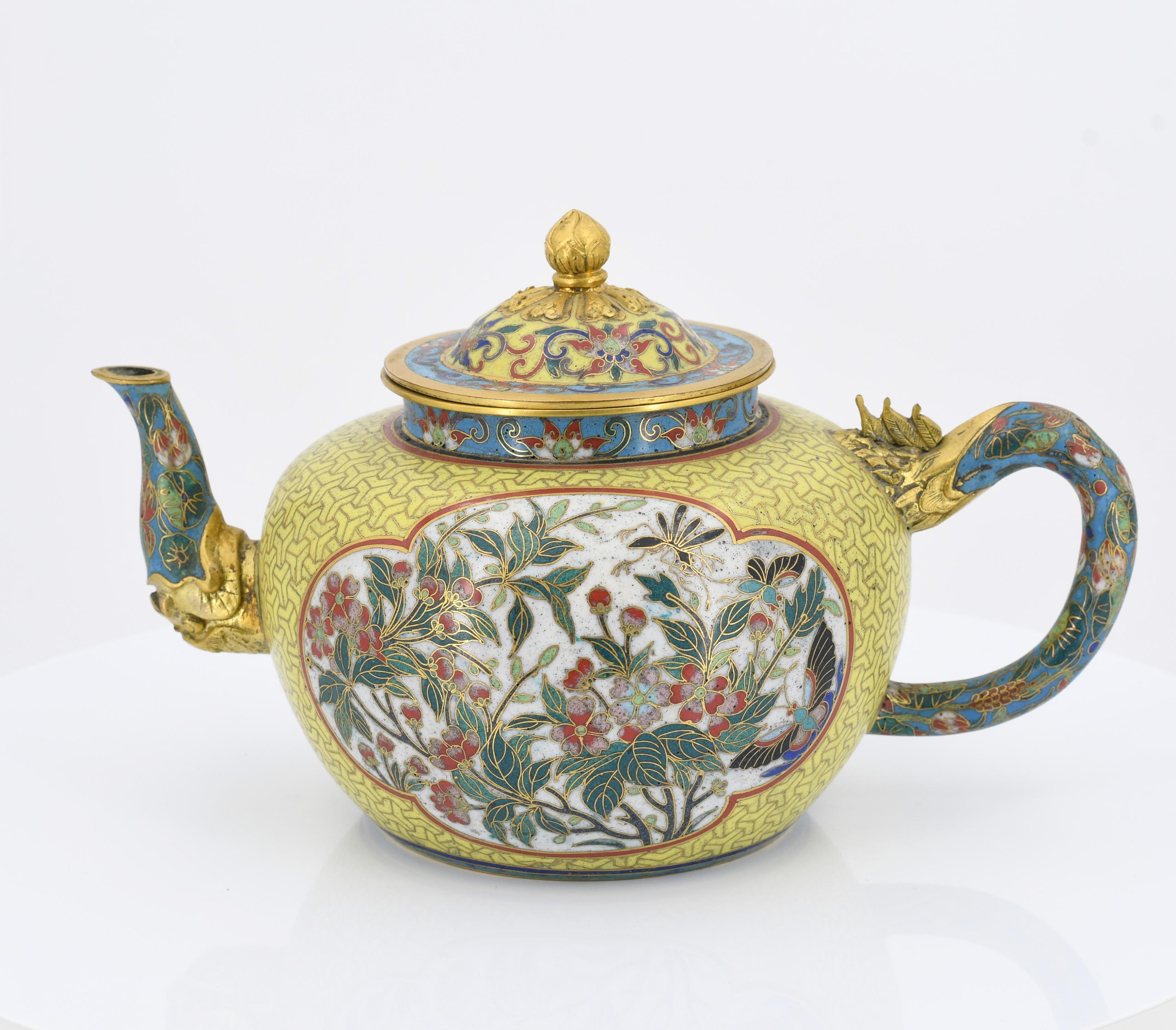 Pair of small Cloisonné Tea Pots - Image 8 of 13