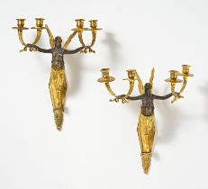 Pair of Empire wall lamps with Victorias