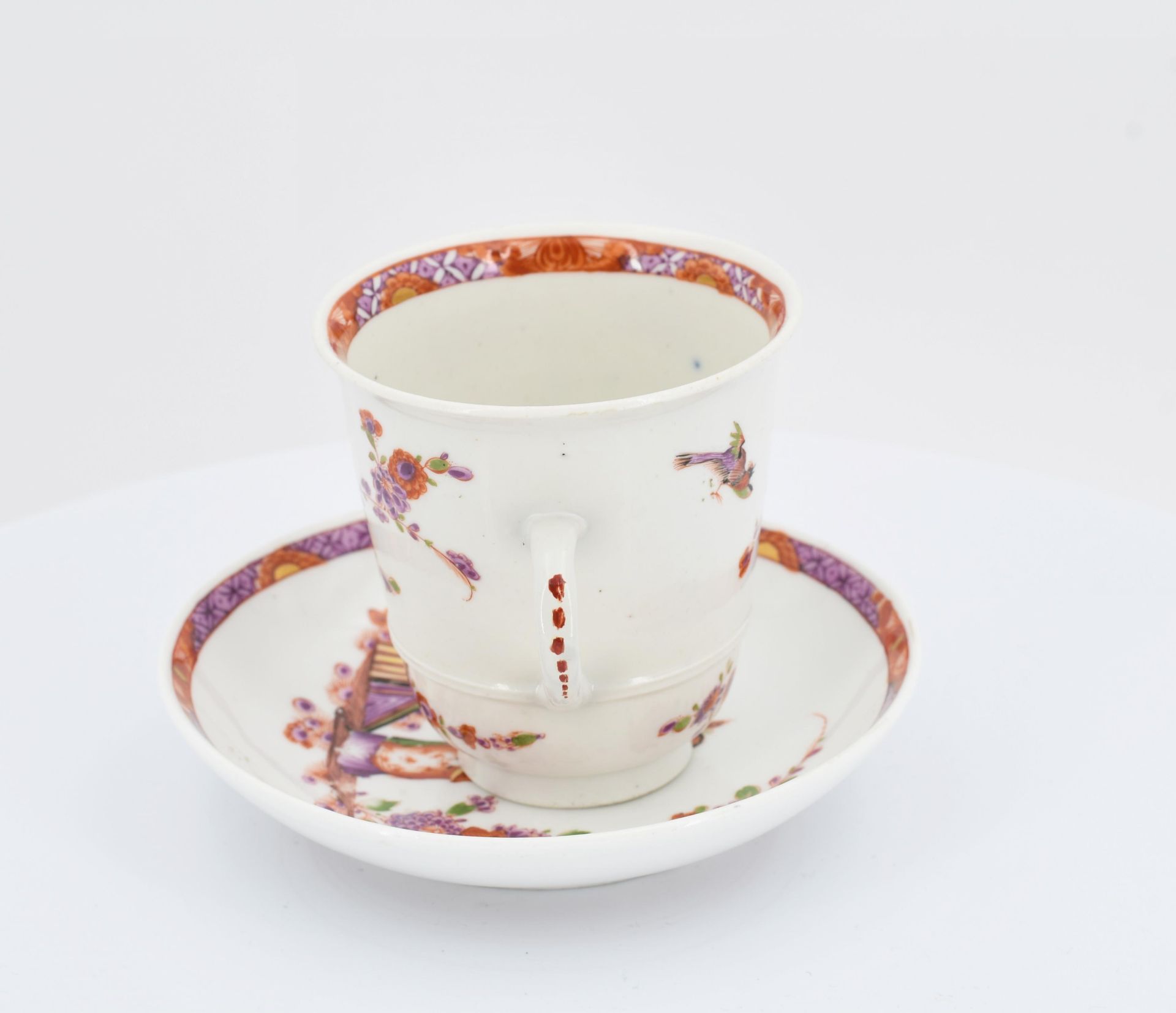 Cup and saucer with "Chinese with fan" - Image 3 of 7