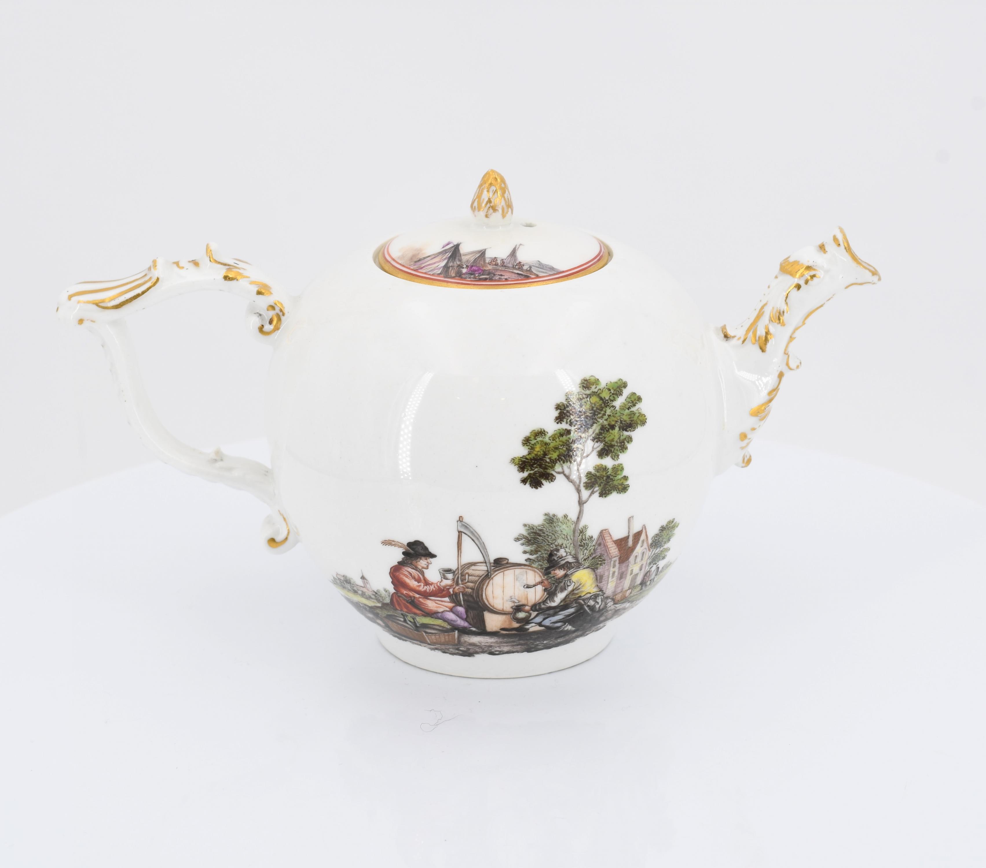 Teapot with Tenier scenes - Image 4 of 7
