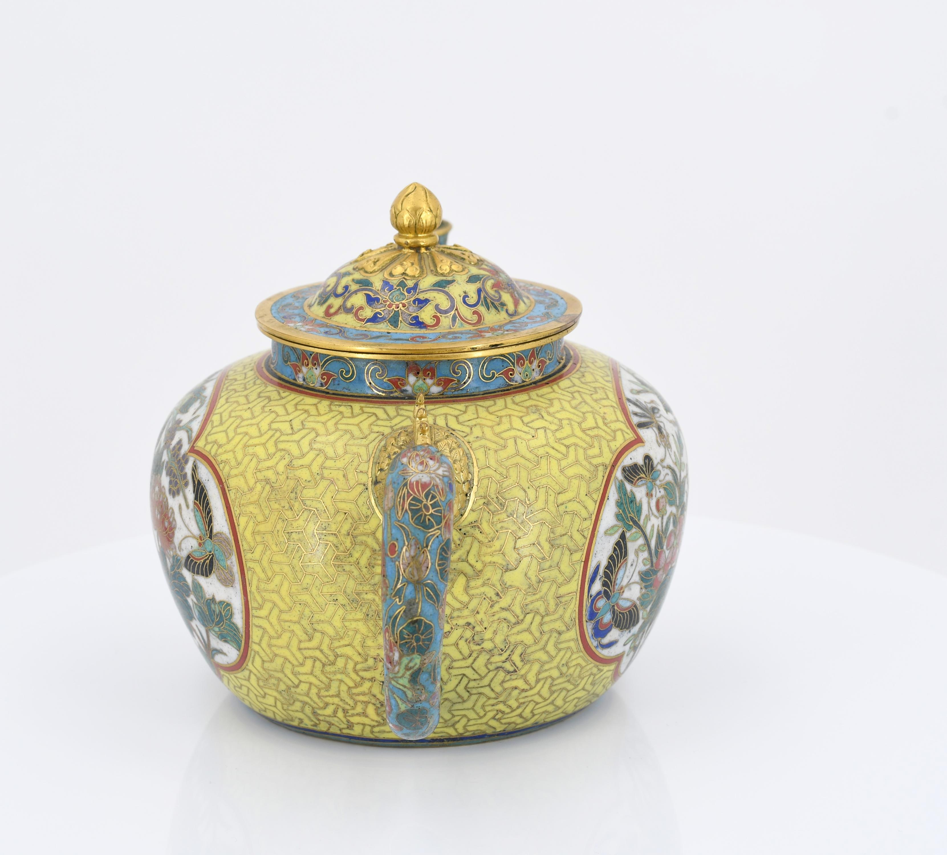 Pair of small Cloisonné Tea Pots - Image 3 of 13