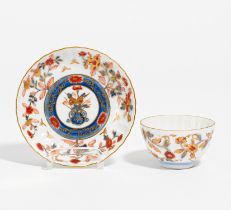 Tea bowl and saucer with Imari décor